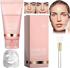 Collagen Maske,Collagen Night Wrapping Mask, Kollagen Maske für das Gesicht, Bio Collagen Face Mask, Peel-Off Maske für strahlende Haut, Tiefenwirksame Gesichtsmaske, Koreanische Hautpflege