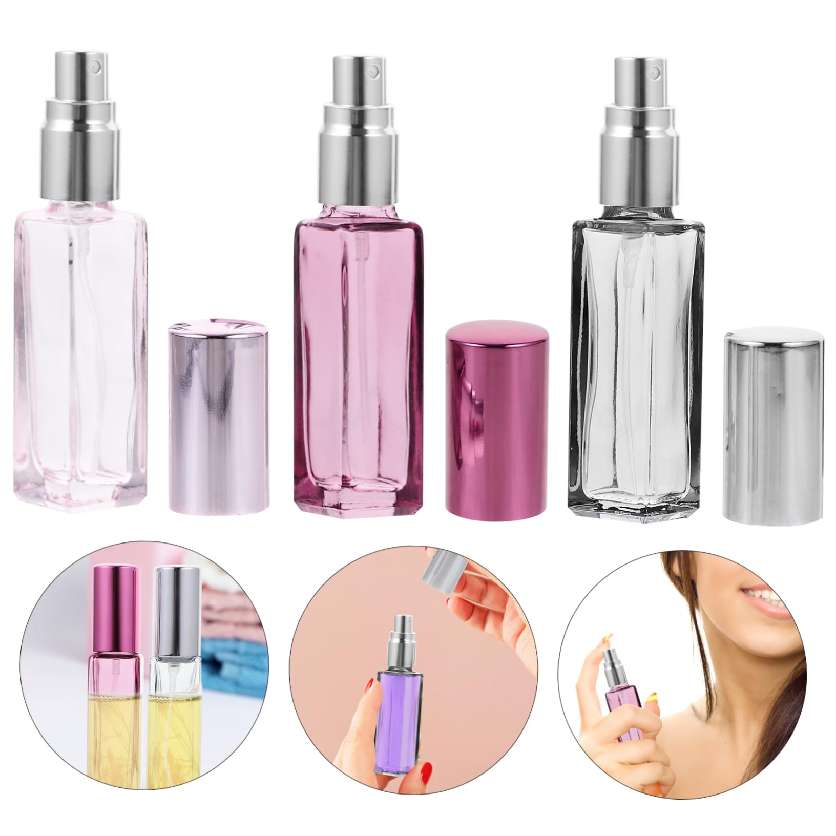 FRCOLOR 15 bottiglie di profumo di dimensioni da viaggio, pompa di ricarica per profumi, borse, bottiglie spray, bottiglia di profumo ricaricabile, per viaggi, simulazione di