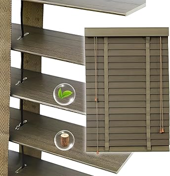 2" Slats Wood Blinds for Indoor Windows, Custom Wood Window Blinds, Wooden Venetian Horizontal Blinds & Shades for Indoor Windows, Office, Living Room, Bedroom