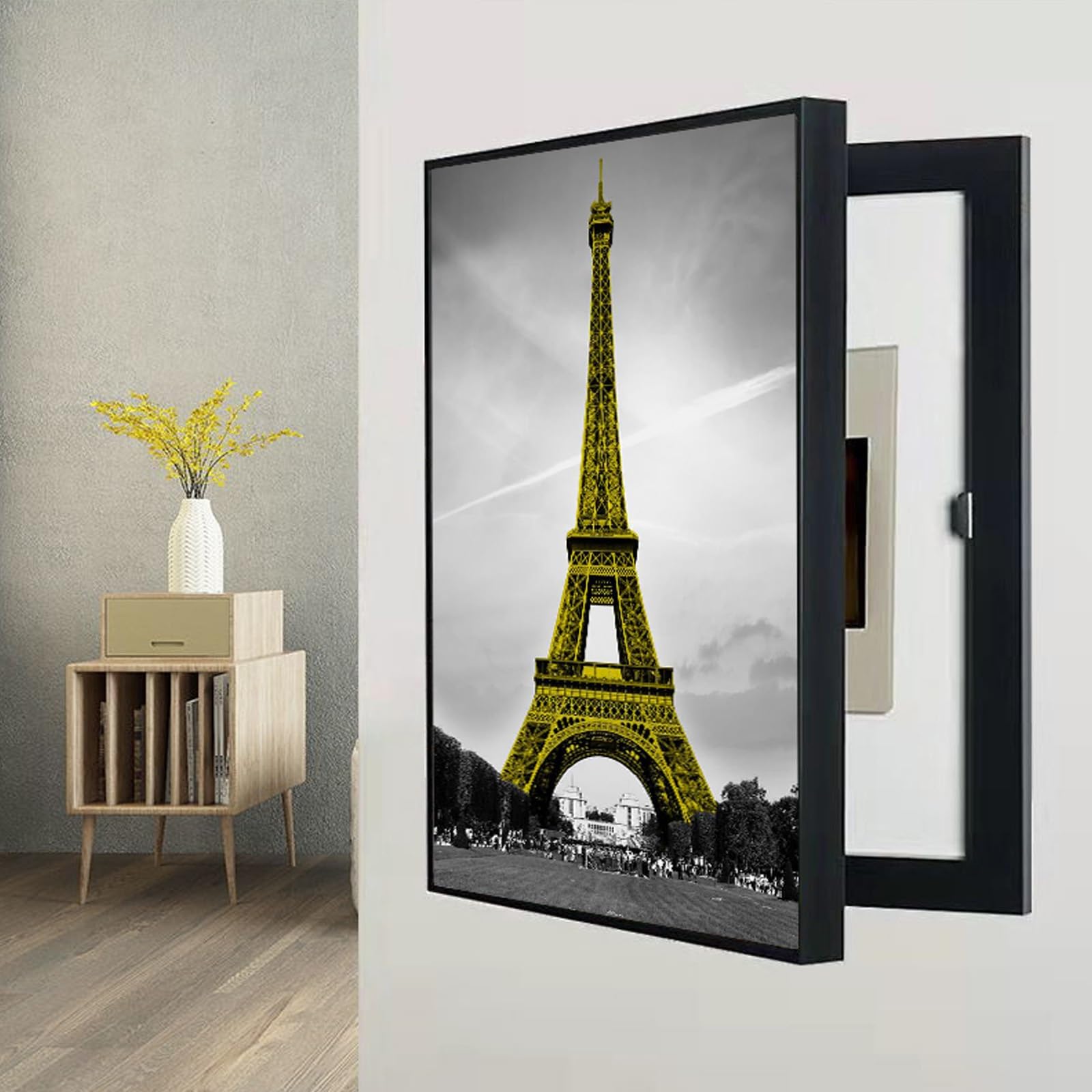 Breaker Box Cover - Decorative Wall Electrical Panel Cover for Living Room and Home Office