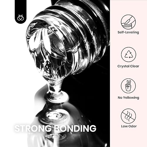 Miniatura 9 de beetles Gel Polish Juego de delineadores de uñas con pegamento de uñas 5 en 1 y kit de gel base, 6 piezas, negro, blanco, rojo, dorado, plateado,