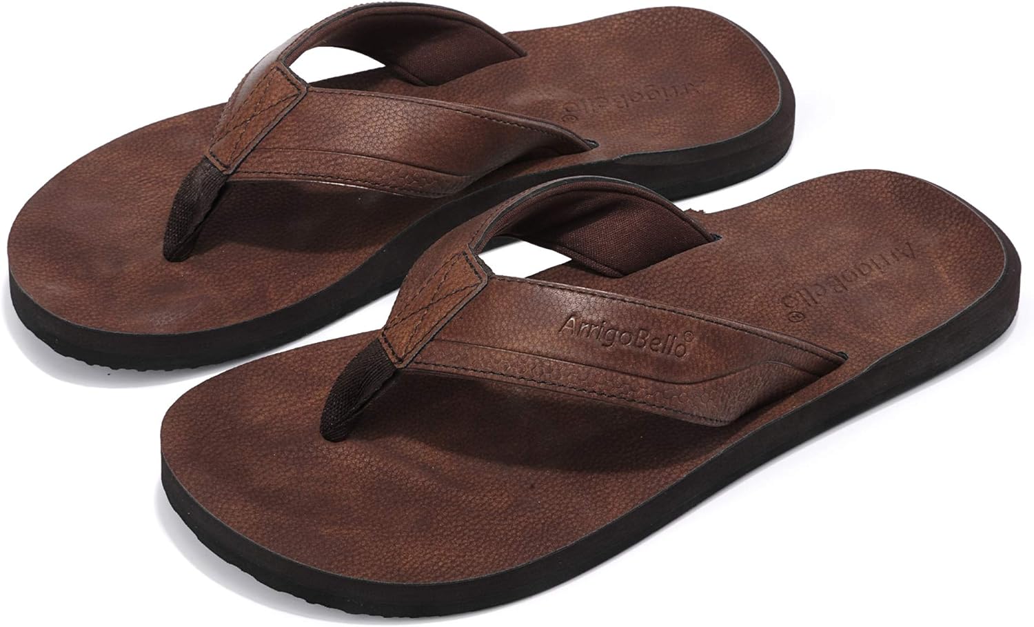 AX BOXING Mens Flip Flops Leather Thong Sandals Casual Comfort Slides Slippers - Image 4