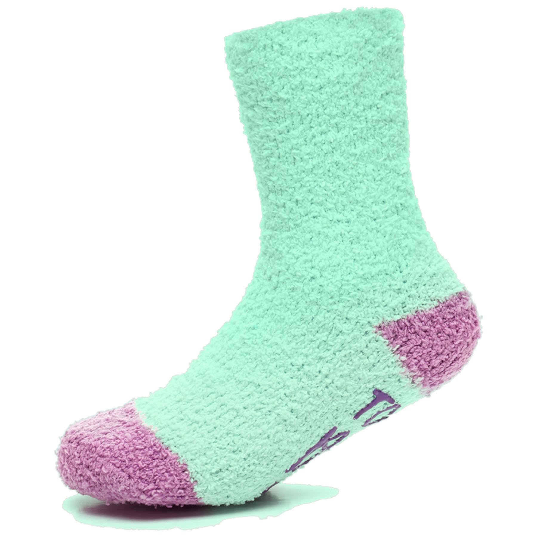 A2Z 4 Kids Girls Slogan Novelty Cosy Socks Super Soft Funky Fluffy - Socks AZ538 Mint 11-14 (4-5.5)