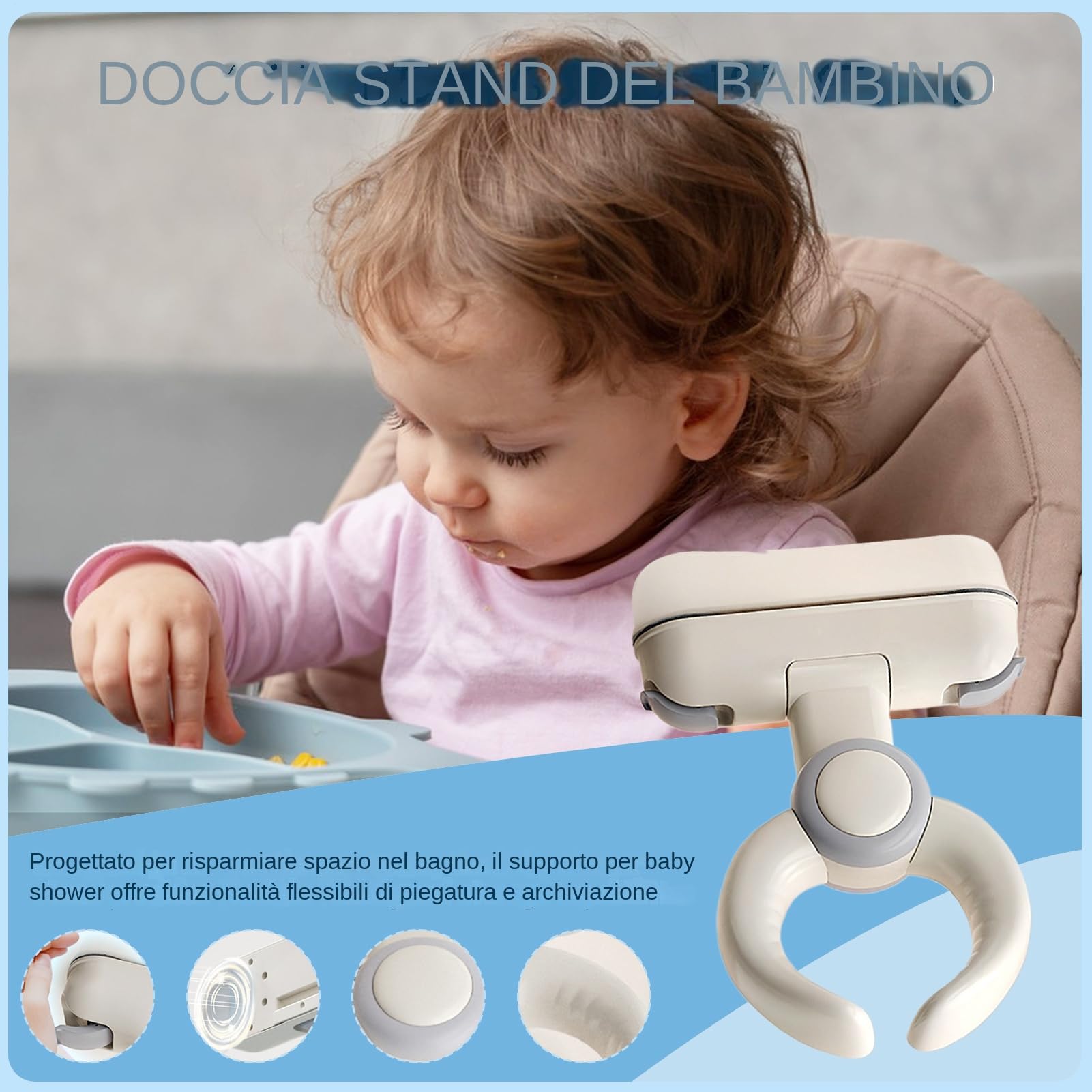 Supporto Per Vasca Da Bagno Bambini Altezza Regolabile Con Base Stabile | di Sostegno Pieghevoli per Vasca da Bagno di Bambini Piccoli per Ragazzi Ragazze e