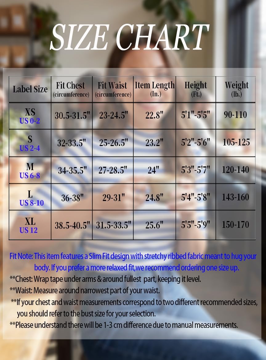 Zengjo Women‘s Striped Shirt Mock Neck Elbow Length Slim Fitted Short Sleeve Ribbed Turtleneck Tops - Image 7