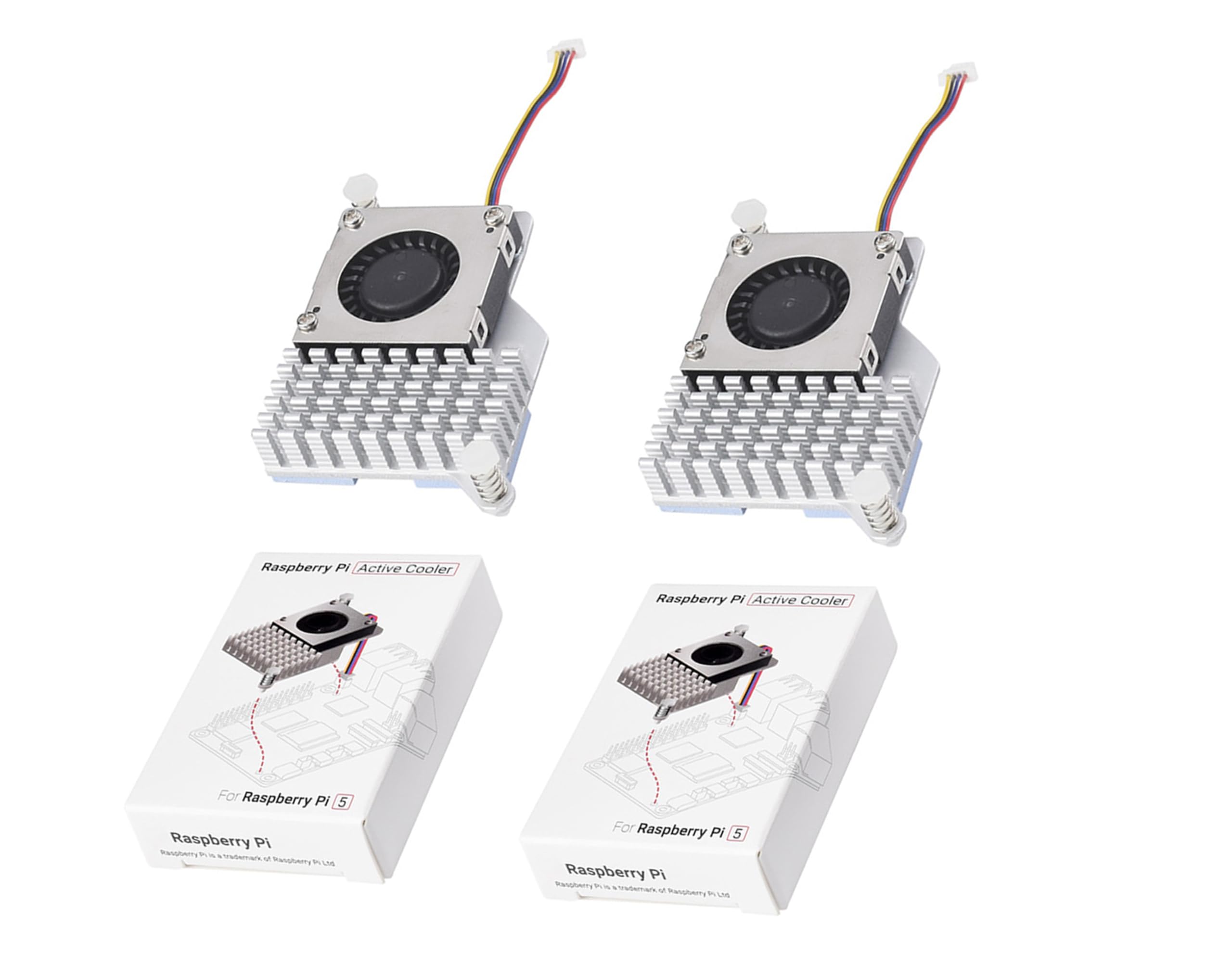 (2 sztuki) oficjalne aktywne chłodzenie Pi 5, kompatybilne z Raspberry Pi 5, łączy wentylator z kontrolowaną temperaturą i aluminiowym radiatorem, w zestawie taśmy termiczne do