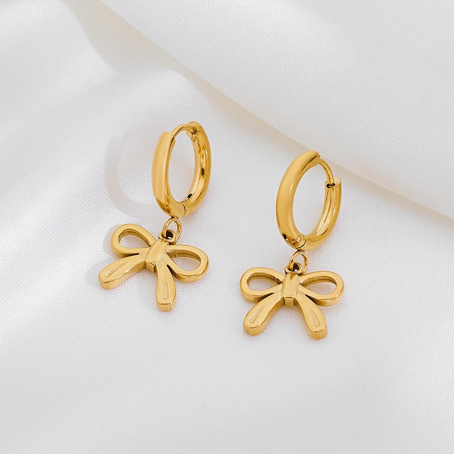 Bow Earrings for Women Gold Bowknot Hoop Earrings Wedding Prom Jewelry Christmas Gifts Trendy Stuff - Image 7