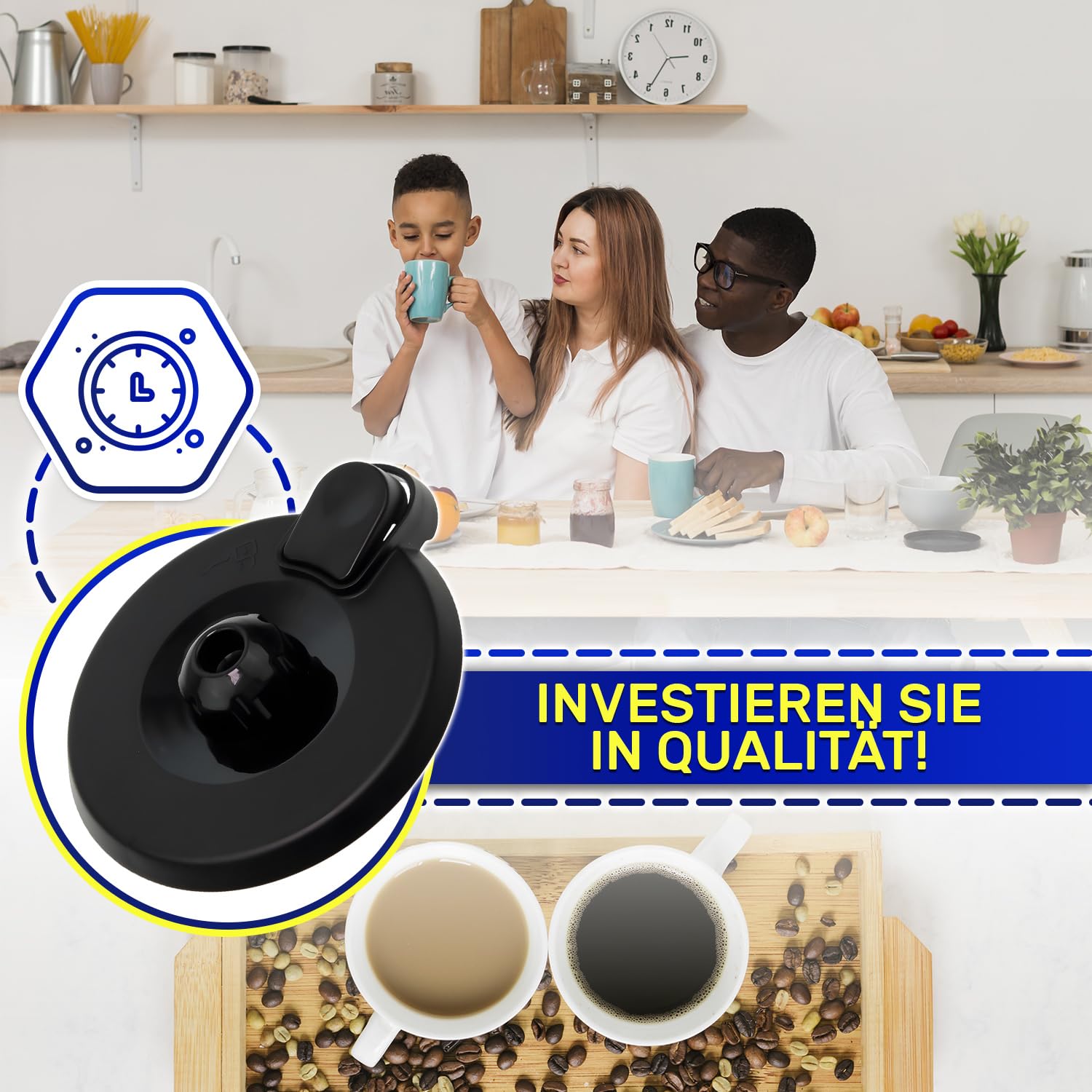 Deckel der Kaffeekanne für Filterkaffeemaschine mit dem Originalcode SS-202747 SS202747 für Krups ProAroma KM305D10 KT4208 für Tefal CI390811 - Garantie 10 Jahre - MONTERAL