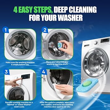 BellaLuce Washing Machine Cleaner Tablets, 32 Pack