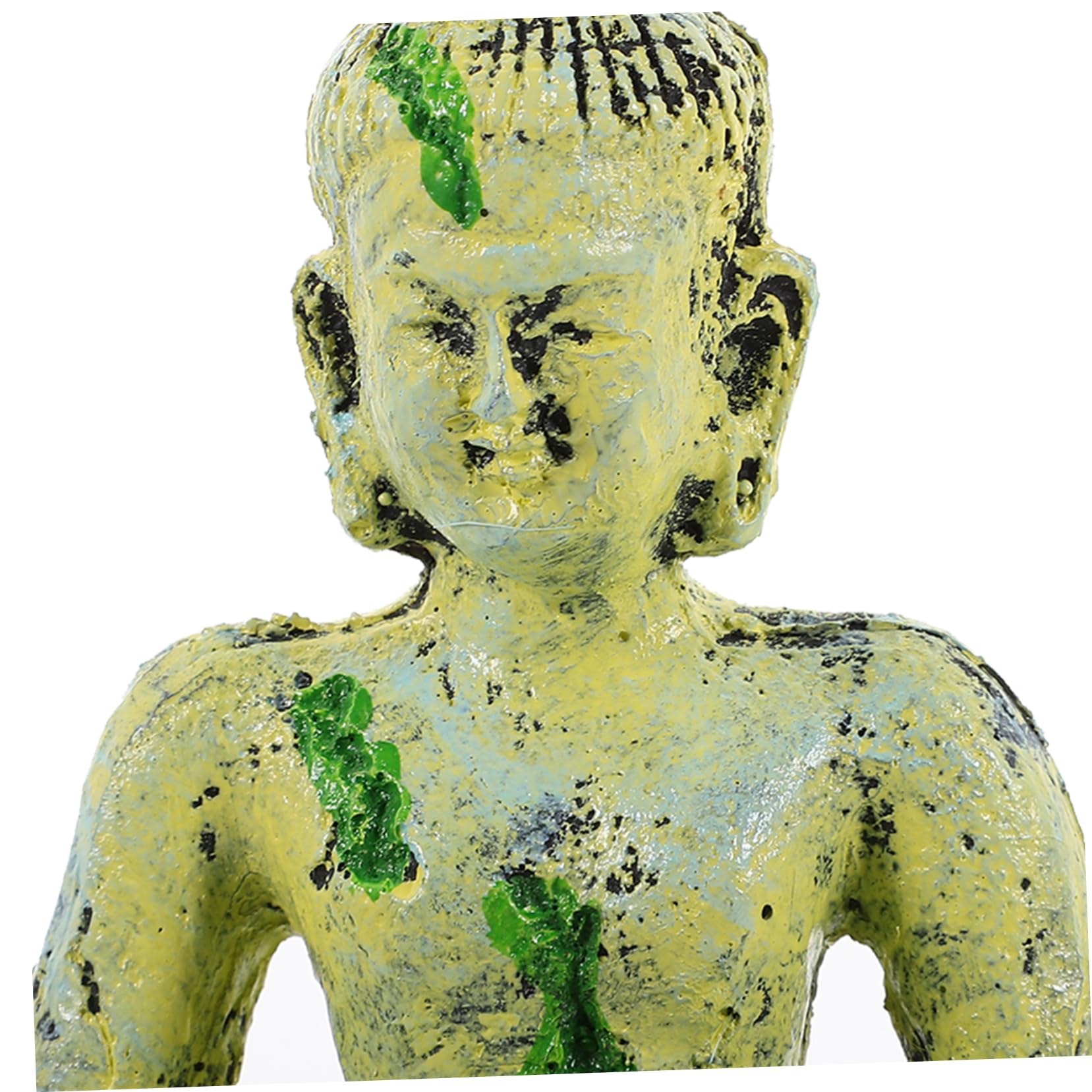 2 Pezzi Statue di Buddha seduta sulla statua di Buddha arredamento ornamento di scena di acquario guidato Pescare Buddha in resina dell'acquario decorazione in resina per acquario
