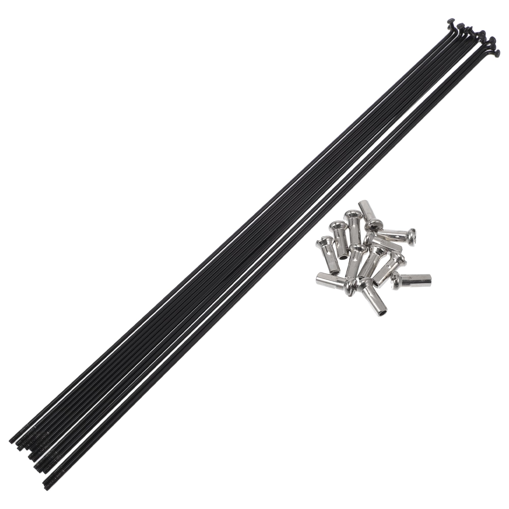 A ABSOPRO Bicycle Spokes 14G 275mm Length Bike Wheel Spokes 304 Stainless Steel Black 1 Set