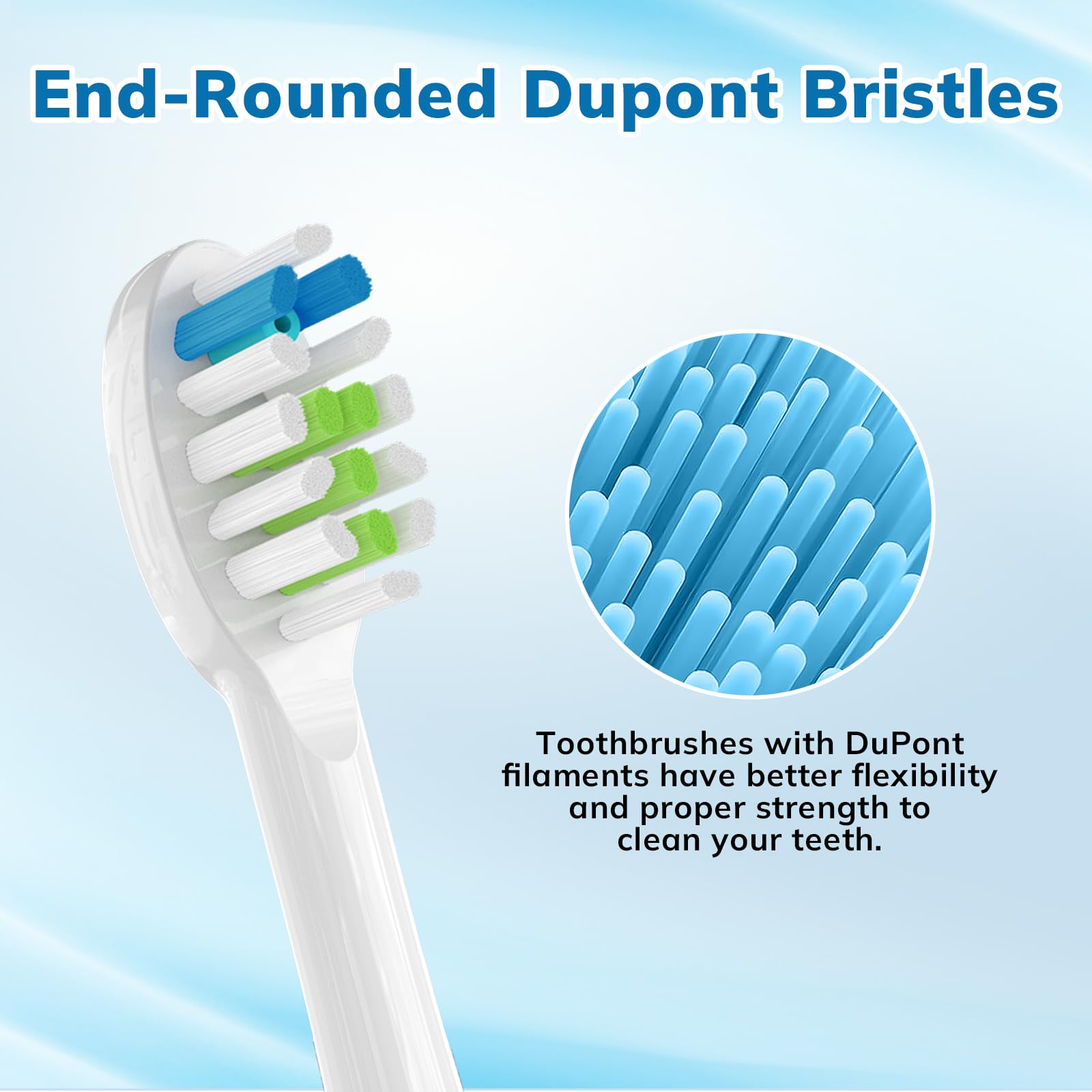 Paquete de 6 cabezales de repuesto para cepillo de dientes de repuesto para cepillo de dientes de hilo dental compatible con Sonic Fusion SF01/SF02 y Sonic Fusion 2.0 SF03/SF04, color blanco con tapas