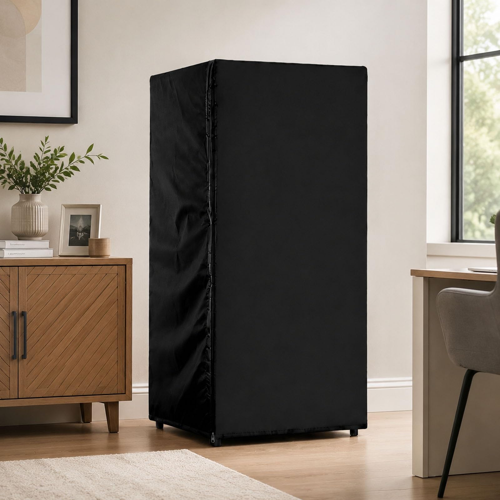 Funda Antipolvo para Caja Fuerte Cubierta Antipolvo Para Nevera E Impresora, Doble Cremallera, Tela Oxford, Protección Para Lavadora Y Microondas, Hogar Organizado(24x26x60"/61x66x152cm)