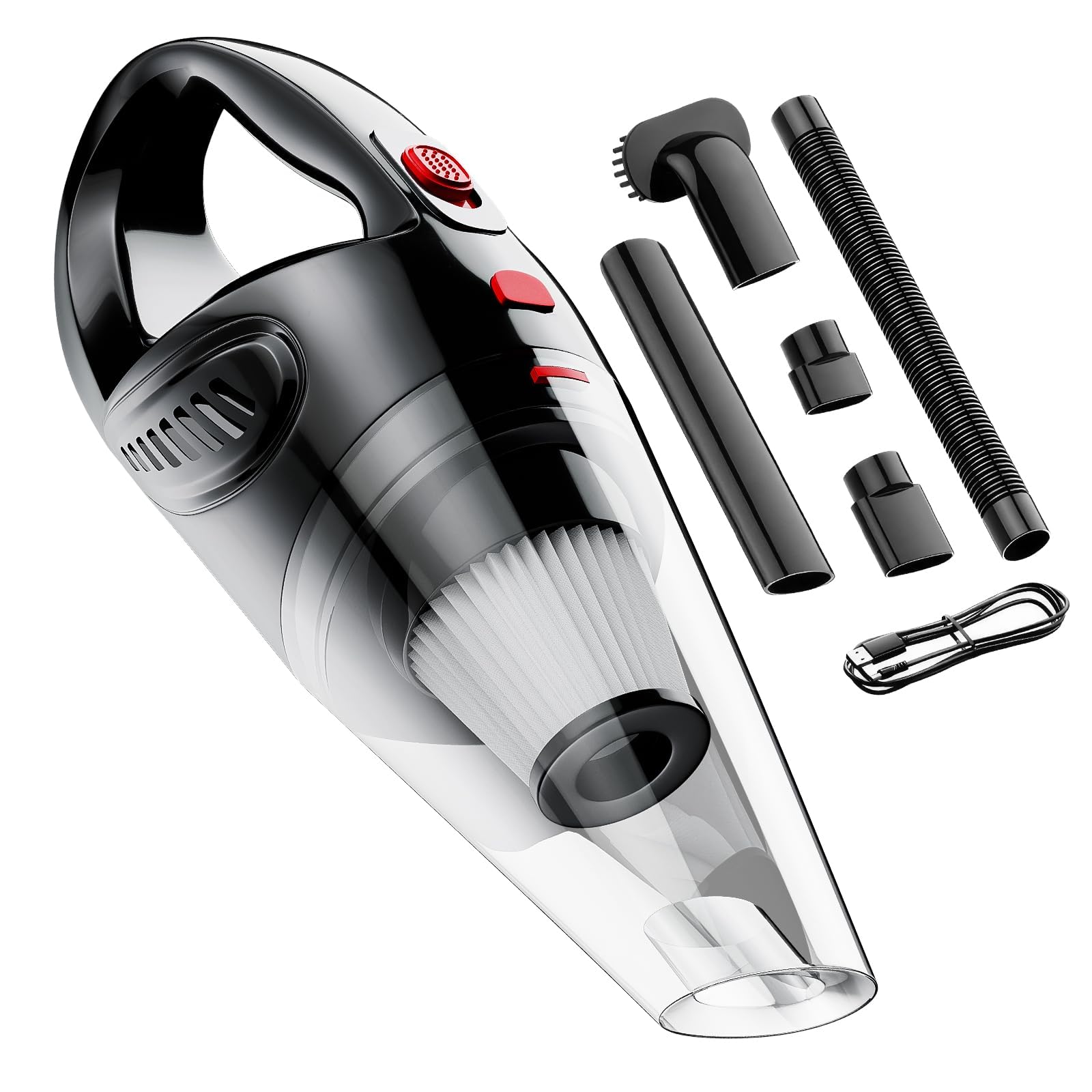 YFIXQNSU Hand Held Car Vacuum Cleaner - Cordless Rechargeable Handheld Vacuum, Mini Vacuum Clean Dust & Hair Fastly, Power Suction Vacuum Cleaner for Car/Home/Office