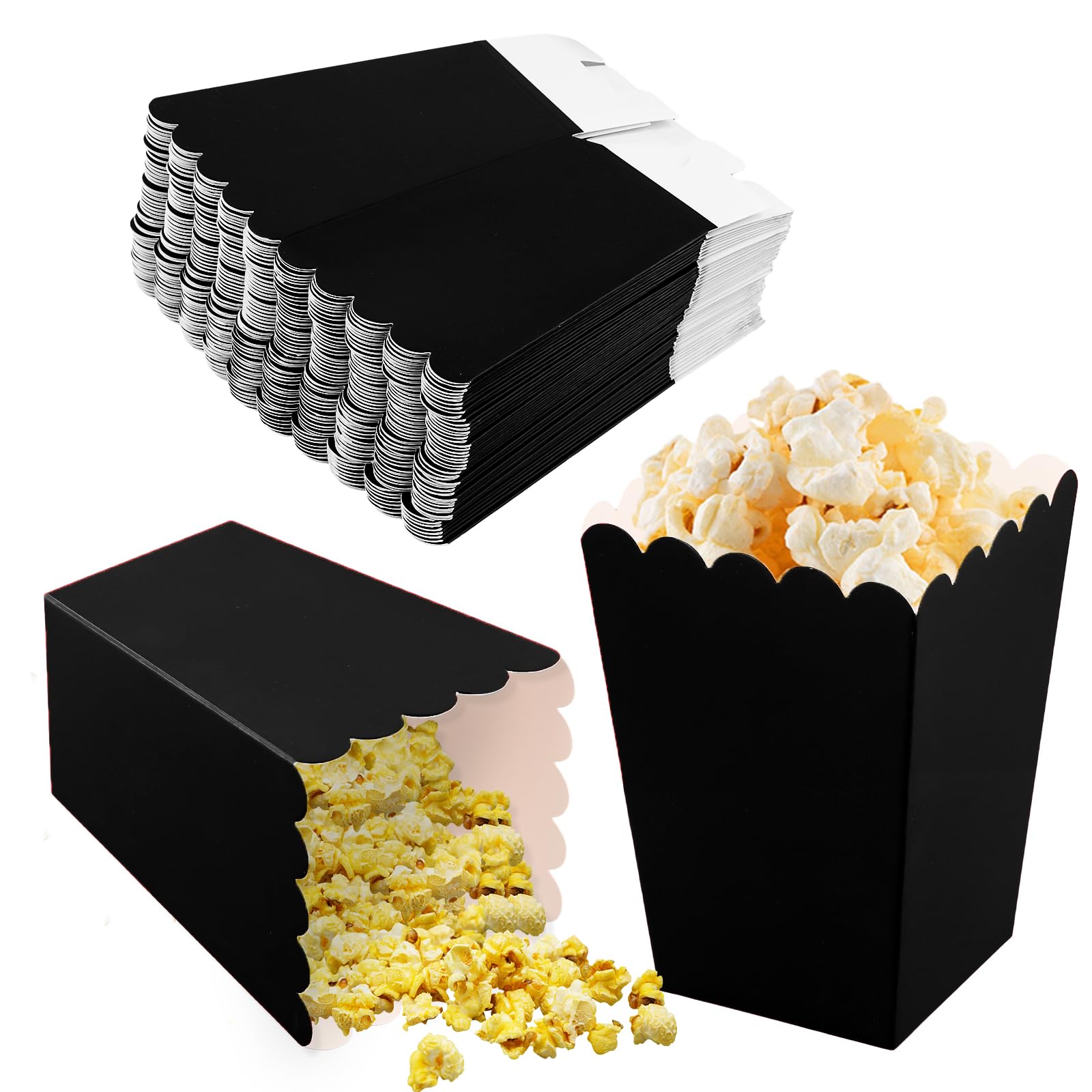 50 Pièces Boîtes Popcorn Rouge 5,5x7,5x10,7cm - Sacs Carton Friandises Fêtes Anniversaire Cinéma