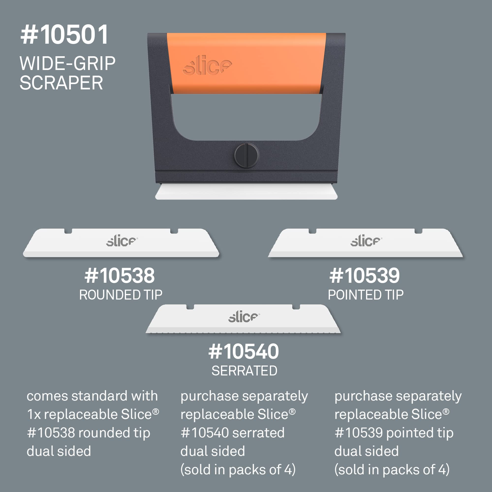 Slice 10501 Wide Scraper, Easy Clean, Ceramic Blade Lasts 11x as Long as Metal, Finger Friendly, Never Rusts, Safety Cap, Short Handle — Amazon image 6