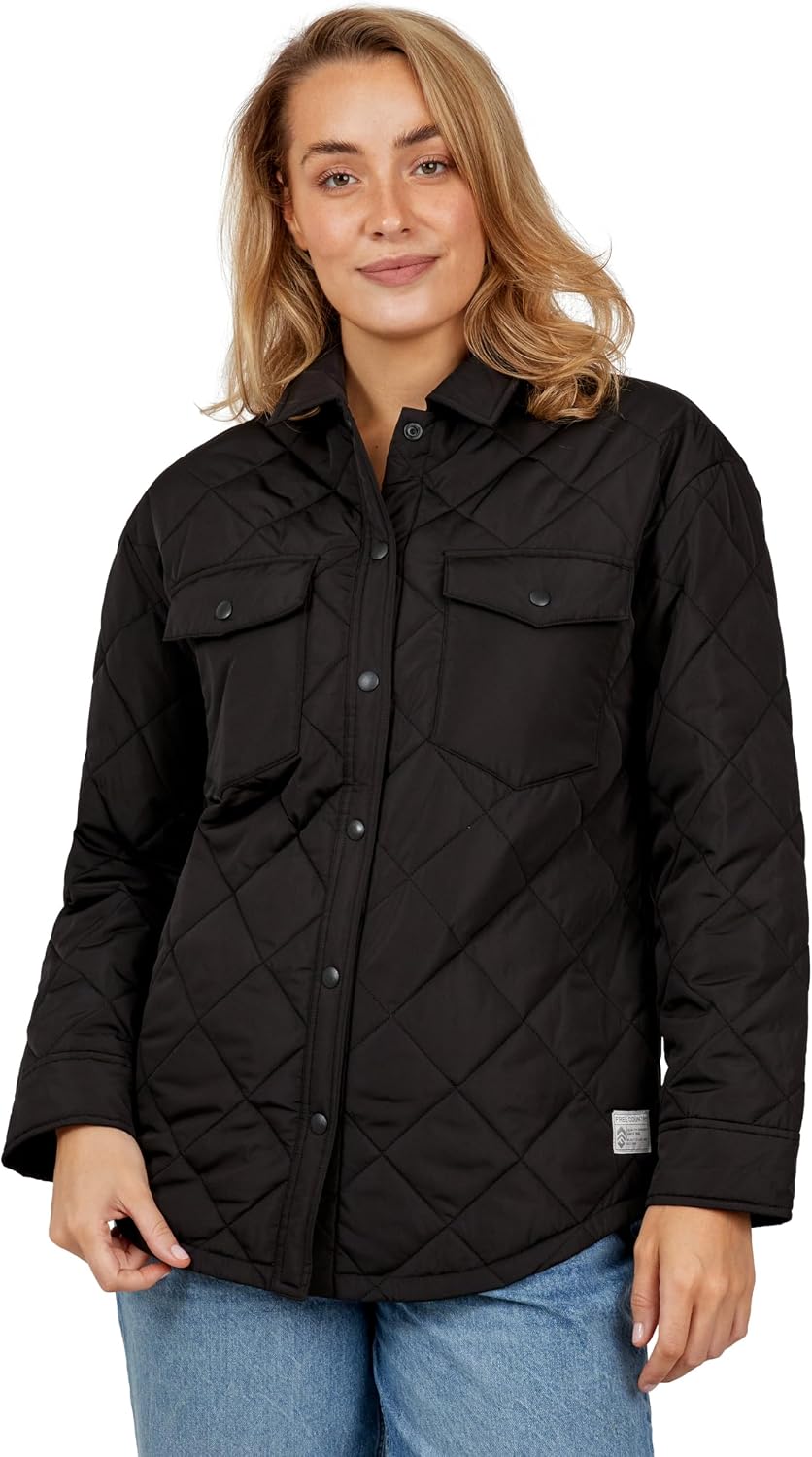 Free Country Women’s Quilted Jacket Lightweight Warm Comfort Puffer Lining Wind & Water Resistant Coat for Women-Trailblazer