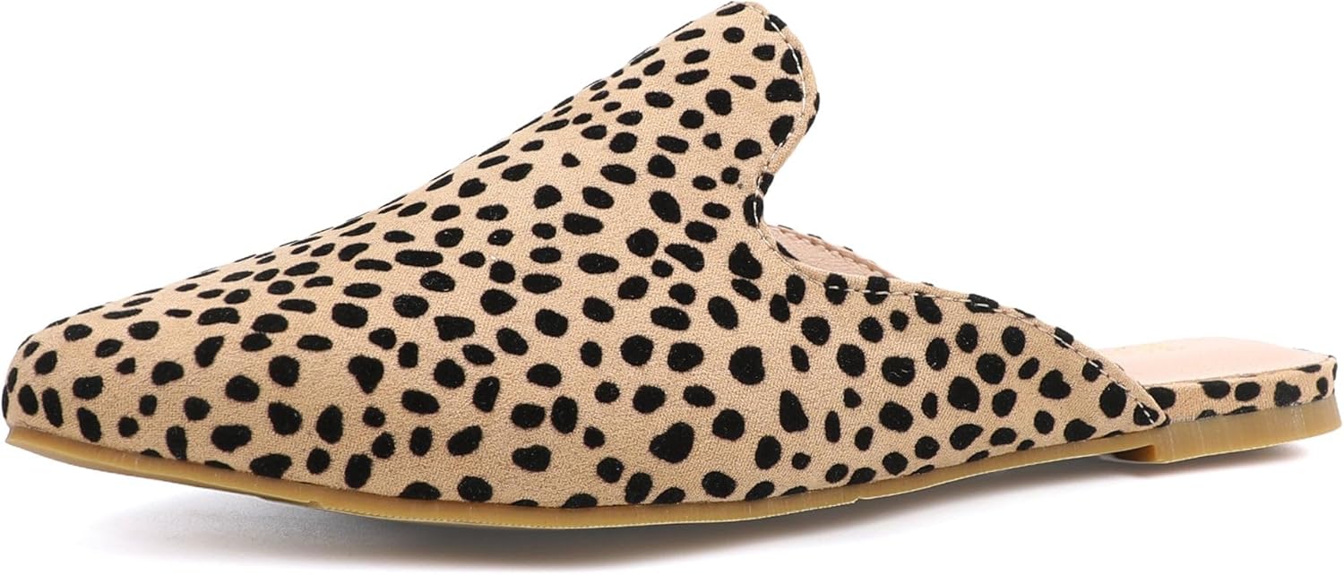 Women for Mules Pointed Toe Backless Comfortable Slip-On Flats for Work and Casual Wear, Leopard, 10.5 - Image 2