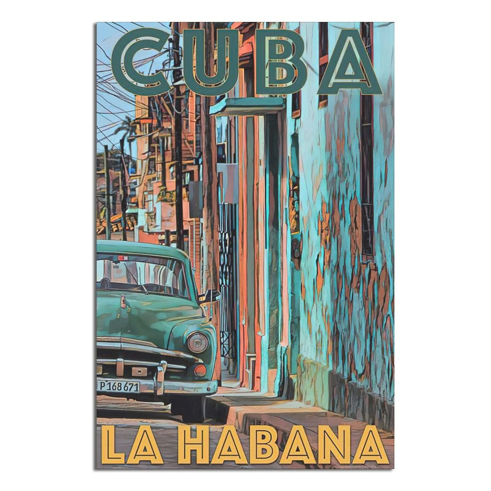 Kziwq T442 Metal Tin Sign Cuba Havana Tin Sign Travel Vintage Art Wall Decoration Sign Home Kitchen Bar Patio Cave Funny Decoration 15X30cm