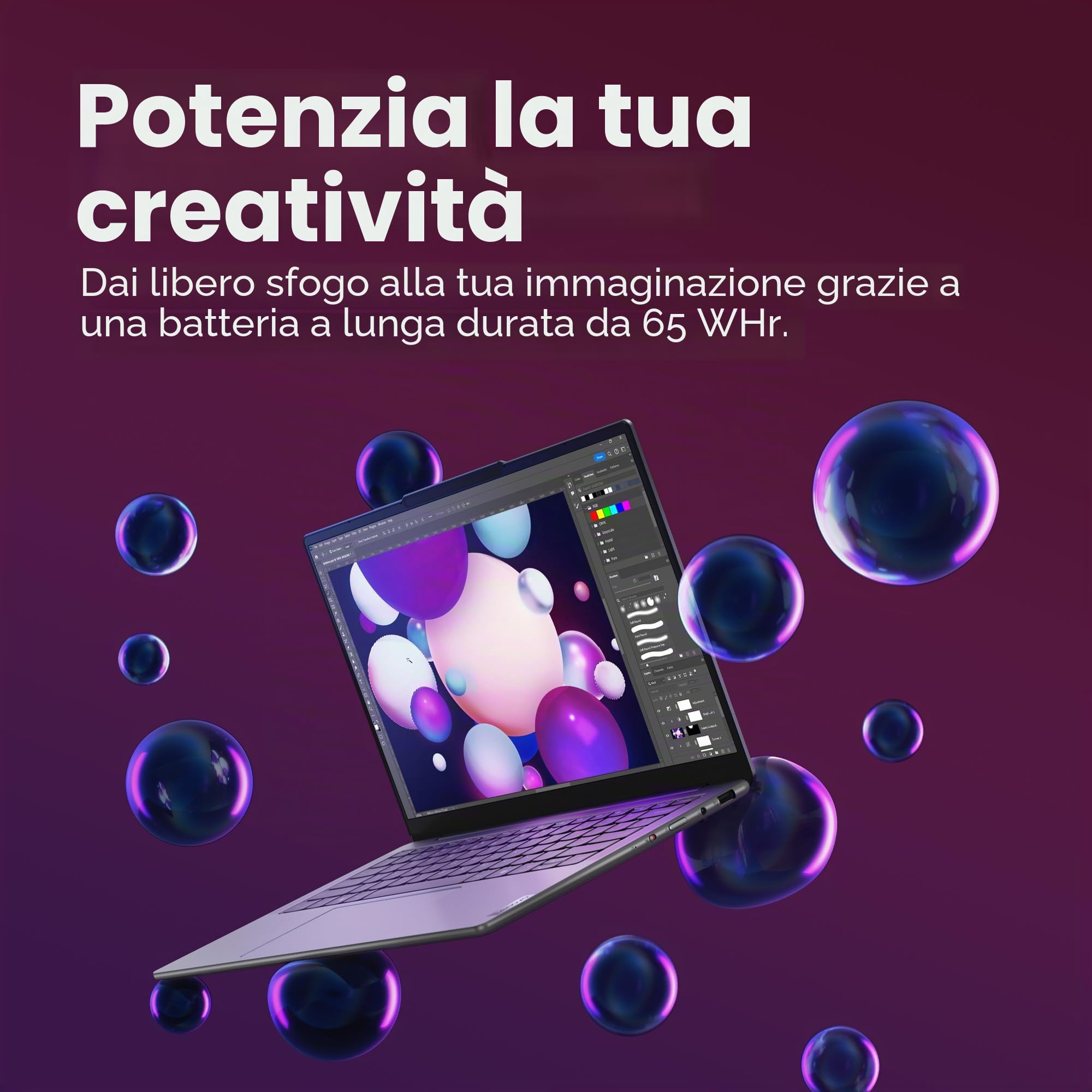 Lenovo Yoga Slim 7 14IMH9 - Computer portatile 14'' WUXGA (Intel Core Ultra 7 155H, RAM 16GB, SSD 512GB, Intel Arc Graphics,Windows 11 Home) Tastiera retroilluminata AZERTY FR - Lunare Grigio