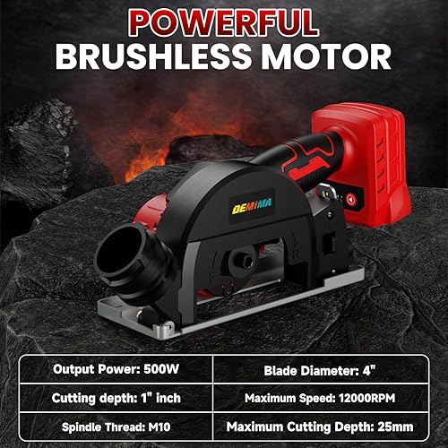 Miniatura 3 de Herramienta de corte inalámbrica sin escobillas de 4 pulgadas compatible con batería Milwaukee de 18V, mini sierra de 500W de hasta 12000RPM con 6