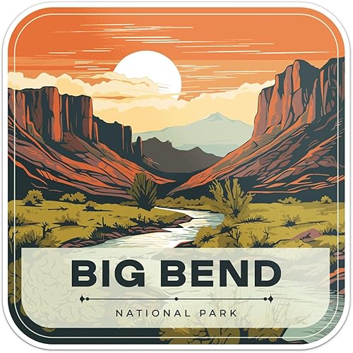 Big Bend National Park - Calcomanía de vinilo impermeable para parachoques de automóvil, laptop, botella de agua, pared y ventana, tamaño - 3