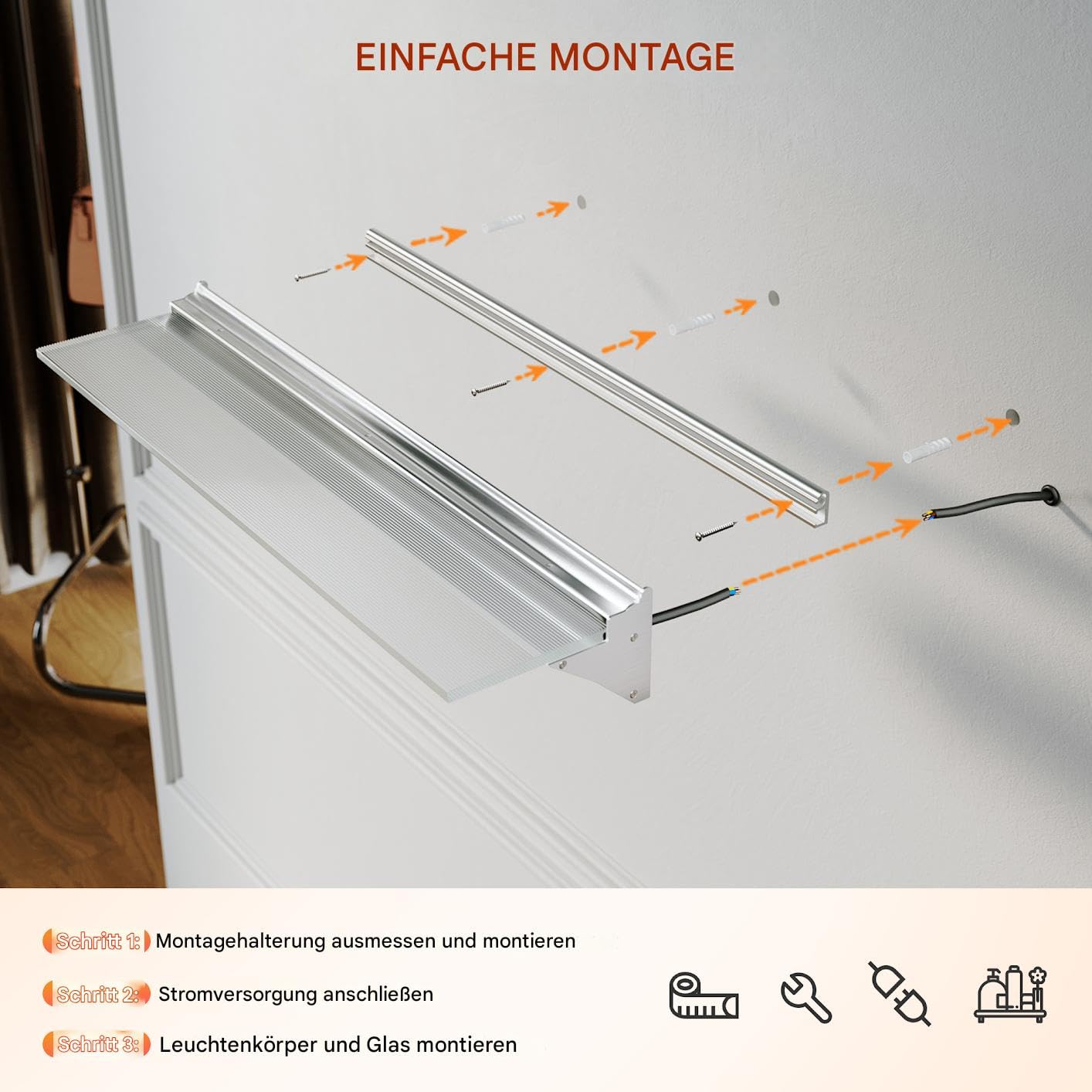 Wandregale 60cm Schwebende Regale, Ausstellungsregal mit beleuchtetem LED-Licht, 3 Farbe modi, Leuchtregal aus Satiniertes gehärtetes Glas, Sensorgesteuert, 2 Stück an der Wand montierte, Weiß