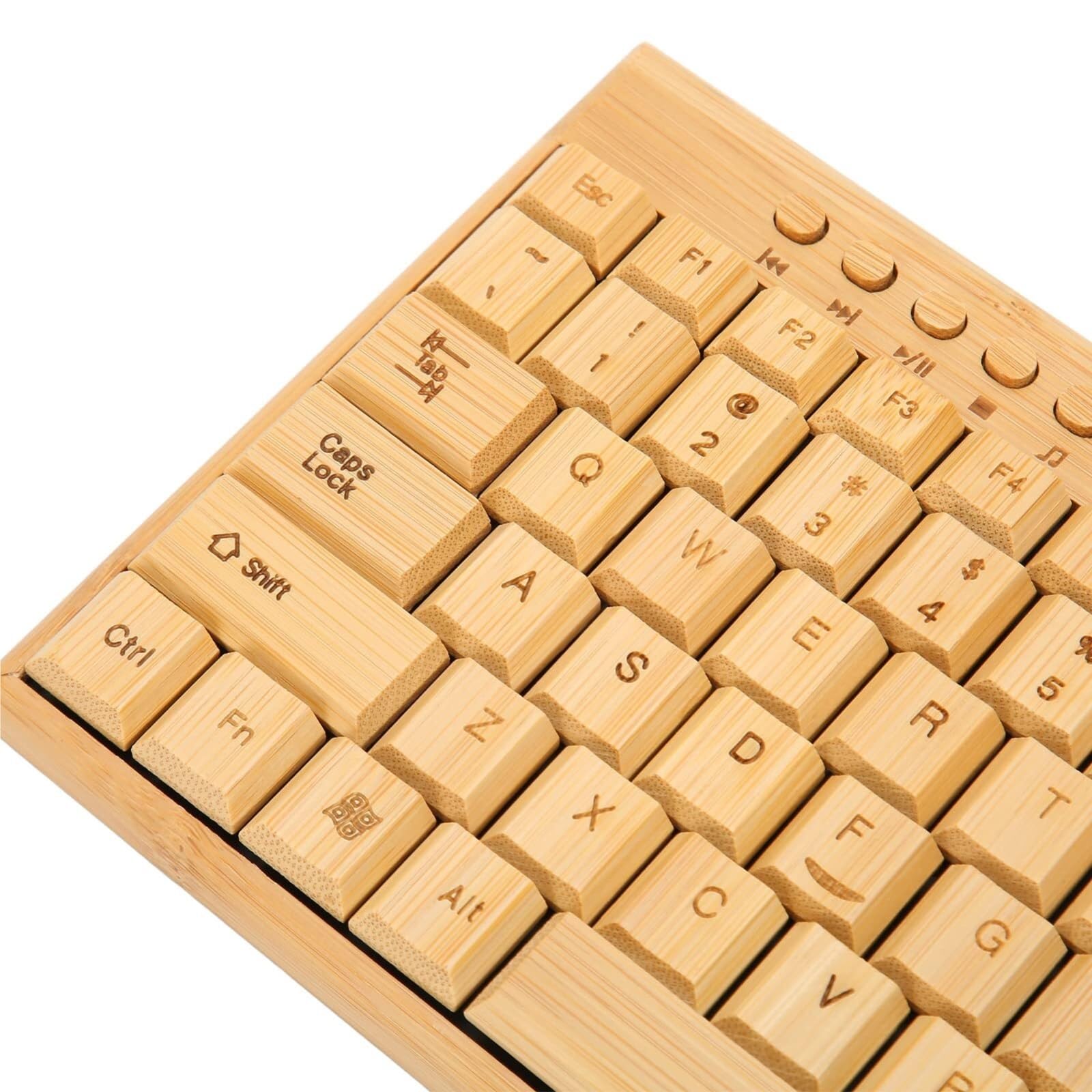Ergonómicos Conjunto De Ratón Y Teclado, Combinación De Teclado, Ratón, Equipo Informático, Madera De Bambú Jugar Trabajar