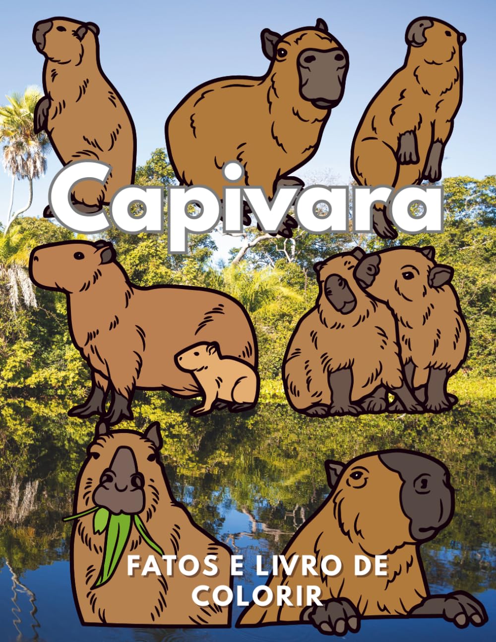 Capivara: Factos e Livro de Colorir: Livro de Atividades para Crianças dos 2 aos 16 anos