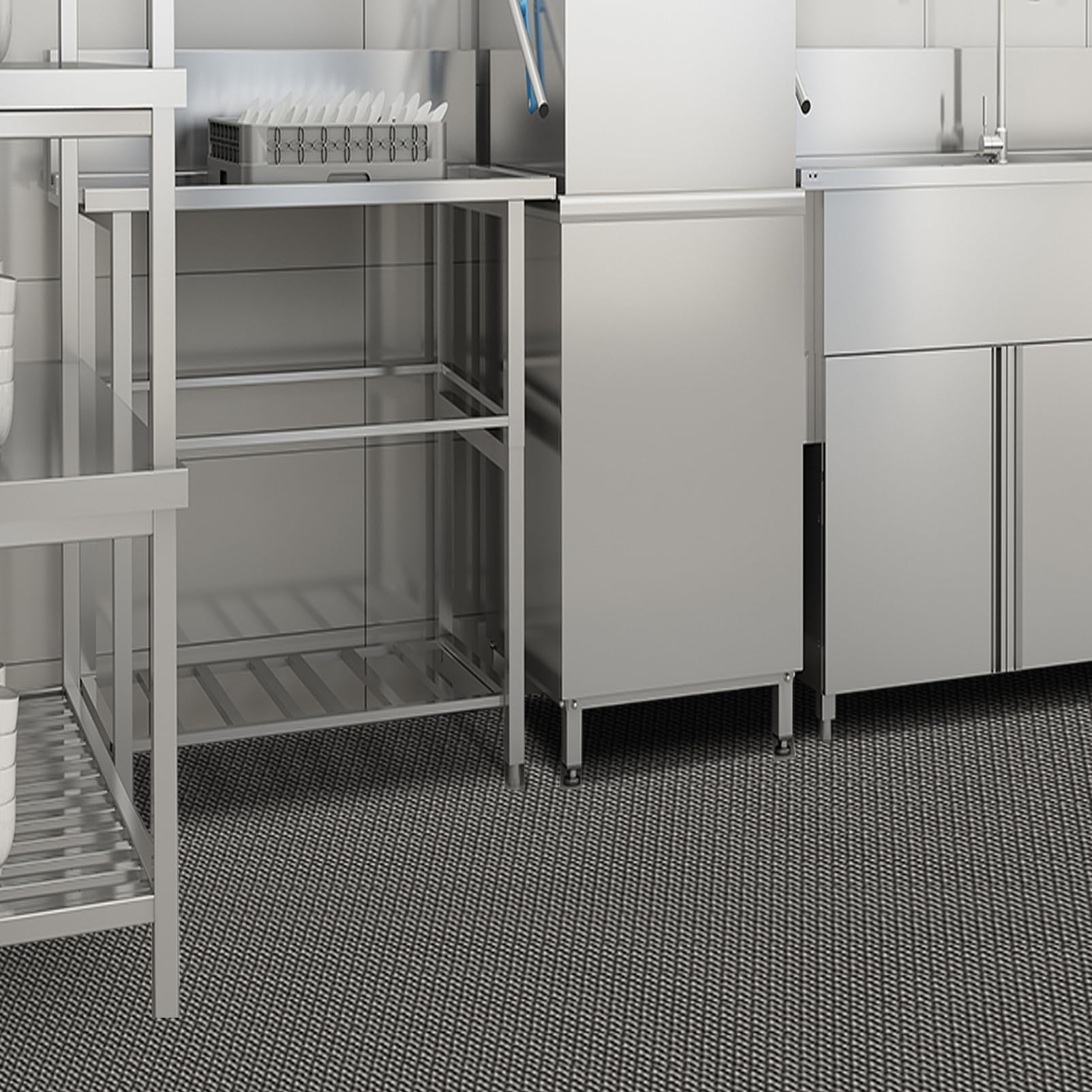 Tapis de drainage PVC 90 * 300 cm, 5,5 mm d’épaisseur antidérapant pour piscine, tapis de cuisine commercial, tapis de douche, tapis de salle de bain pour zone humide de cuisine, zone humide de