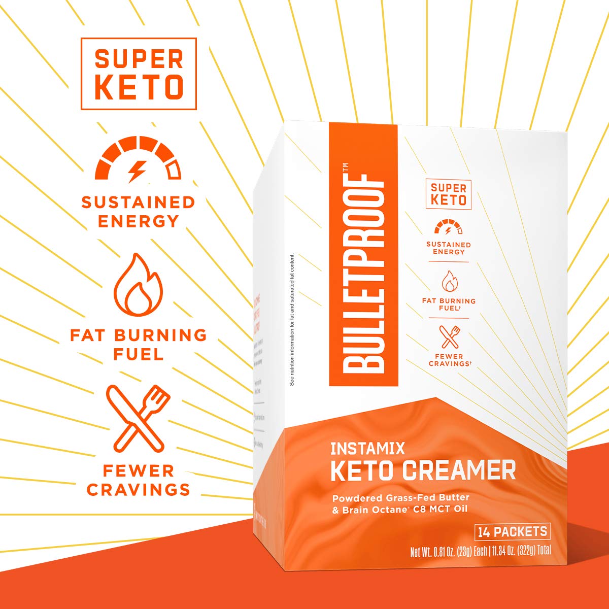 Bulletproof InstaMix Original Unflavored Keto Coffee Creamer Packets