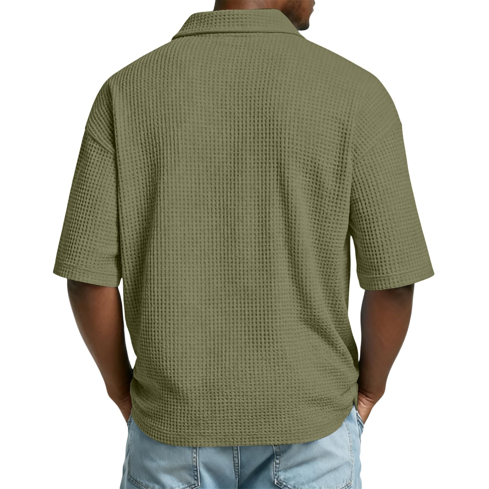 Generico Men's Polo Shirt Short Sleeve Sommer Leichte Summer Outdoor T-Shirt Sport Work Army Arbeits Baggy Cargoshorts - 4