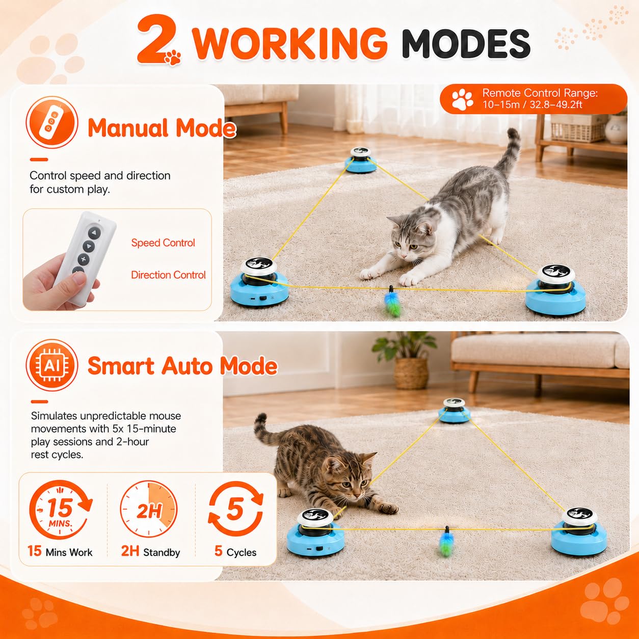 ITSHINY Giocattolo elettrico per gatti, giocattolo interattivo per gatti con percorsi di corsa regolabili, modalità automatica/manuale, ricaricabile, per giochi attivi, salute