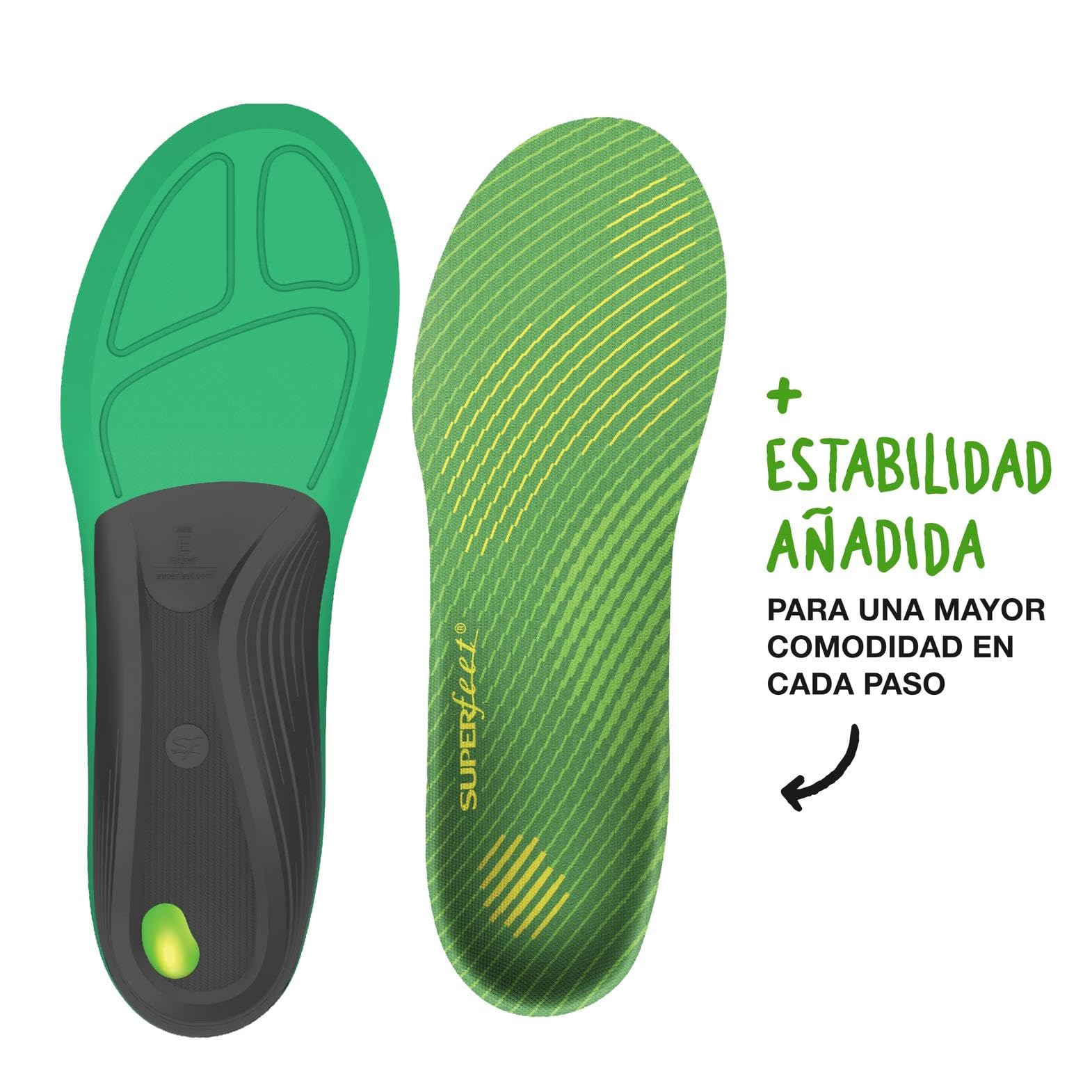 Superfeet Active Support Plantillas de arco bajo, soporte de arco estable, insertos ortopédicos para calzado activo, E (36-44), Green, 10-11.5 UK (F)