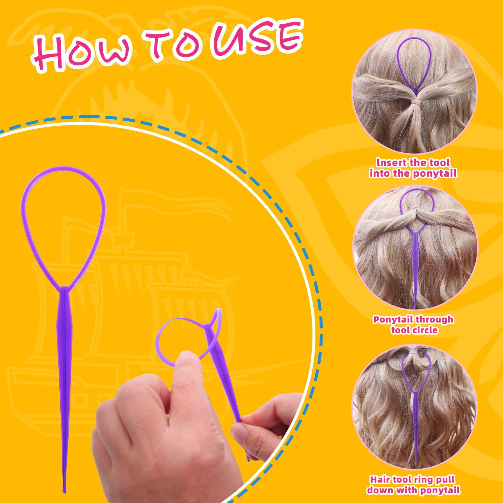 32 Colors Small Hair Rubber Bands with 16 Hair Styling Tools - Image 3