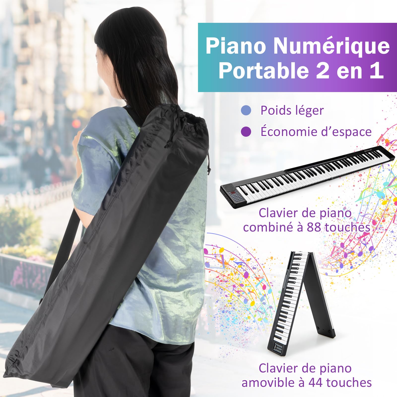DREAMADE Piano Numérique 88 Touches, Clavier Electronique