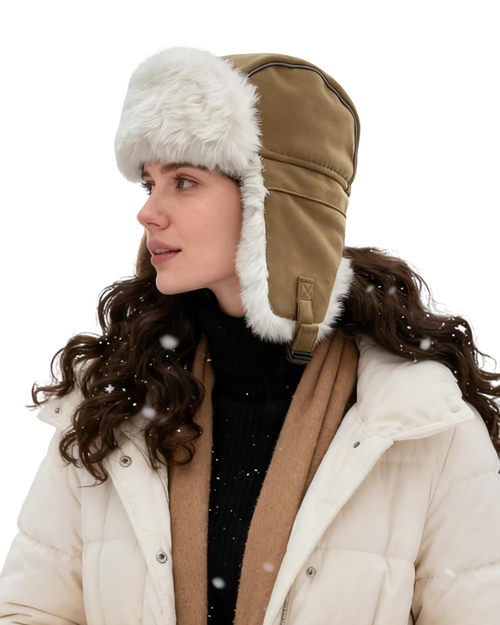 czapka, Czapki zimowe męskie traper trooper eskimo czapka pilota awiatora nauszniki ciepłe(CDUKPL2404Khaki)