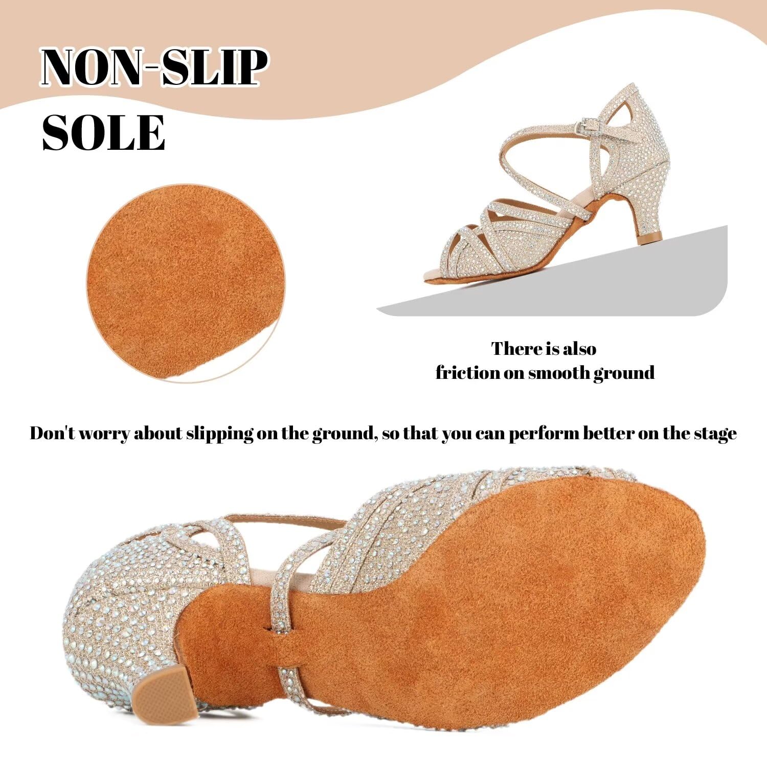 Donne Strass Scarpe da Ballo Sala Latino Salsa Danza Tacchi Scarpe Peep Toe Cross Strap Scarpe Donna