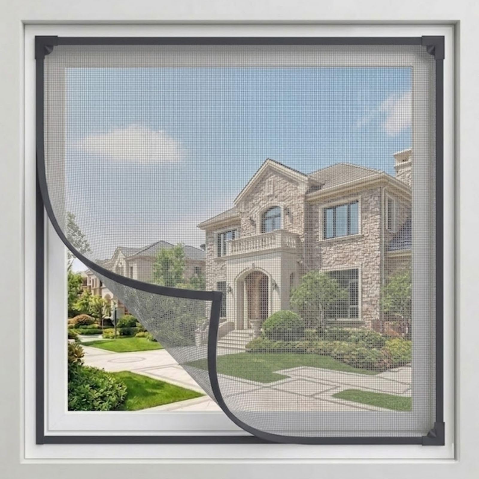 Magnetic Window Screen Pet Fiberglass Magnetic Closure Multicolor Multiple Sizes(Black Black,150x200cm)