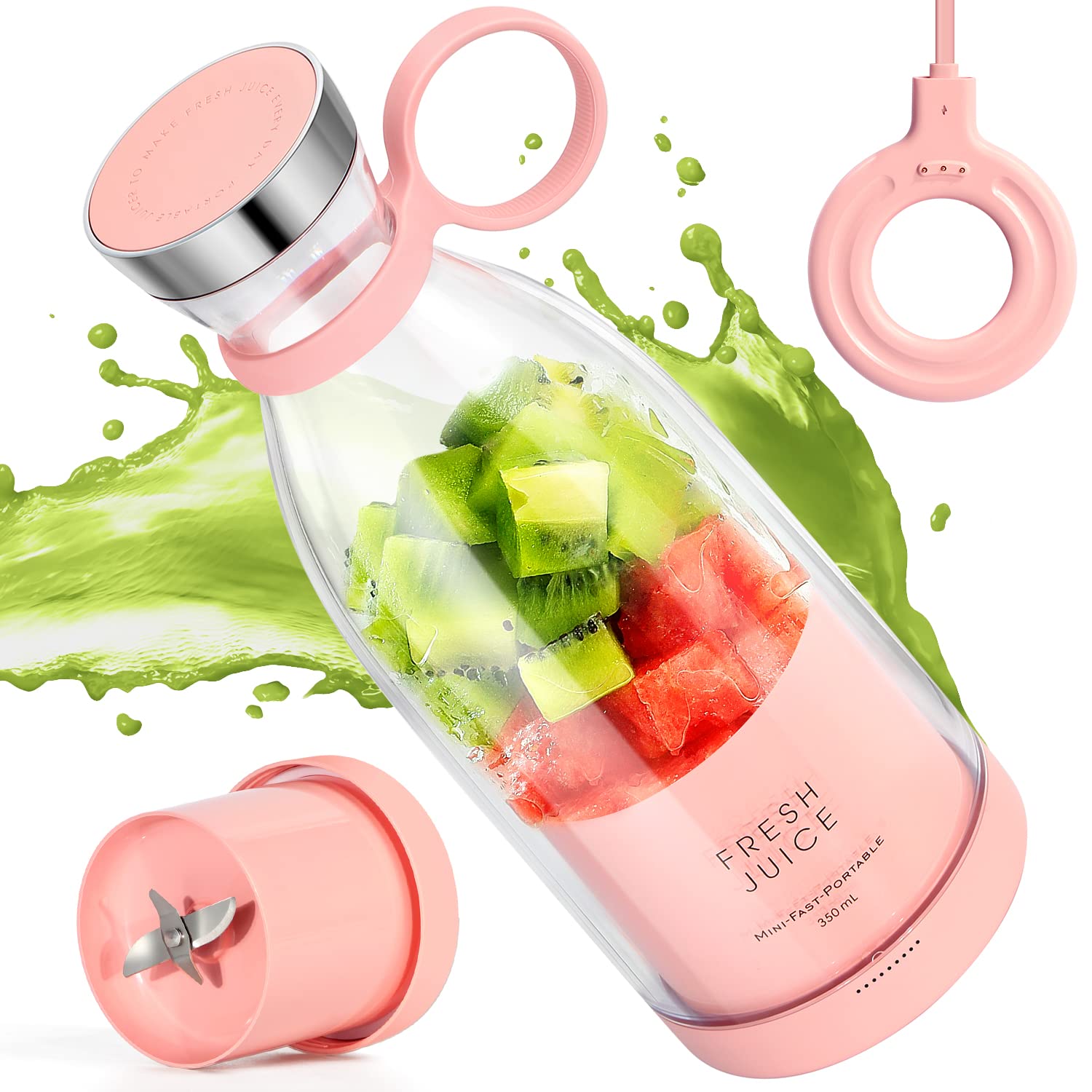 MIAOKE Portable Blender Fashion Portable Blender for Shakes and Smoothies 11 8 Oz Magnetic USB Fast Charging Mini