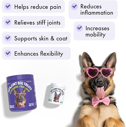 Miniatura 2 de Suplemento de cáñamo para cadera y articulaciones para perros, 120 masticables suaves hechos en Estados Unidos, glucosamina funcional para perros,