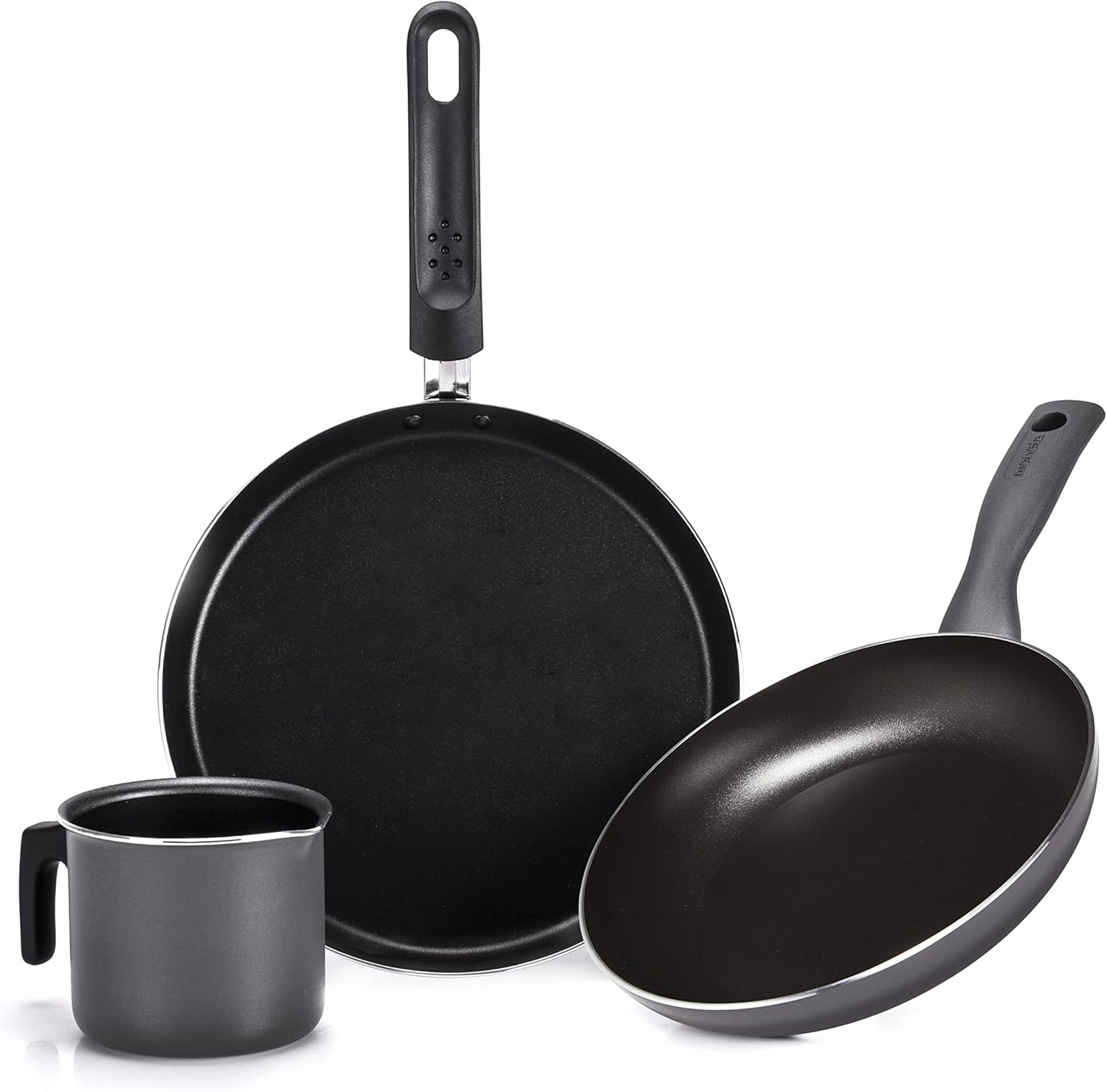[Amazon Exclusive] Eden Coin Breakfast Set (BOLL.10+CREP.25+PAD.18 cm) in Recycled Aluminum from Cans, 100% Made in Italy