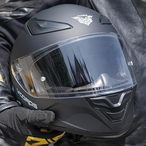 Miniatura 3 de VCOROS Casco integral para motocicleta, unisex, para adultos, aprobado por DOT, WS-609, casco de carreras de moto de calle