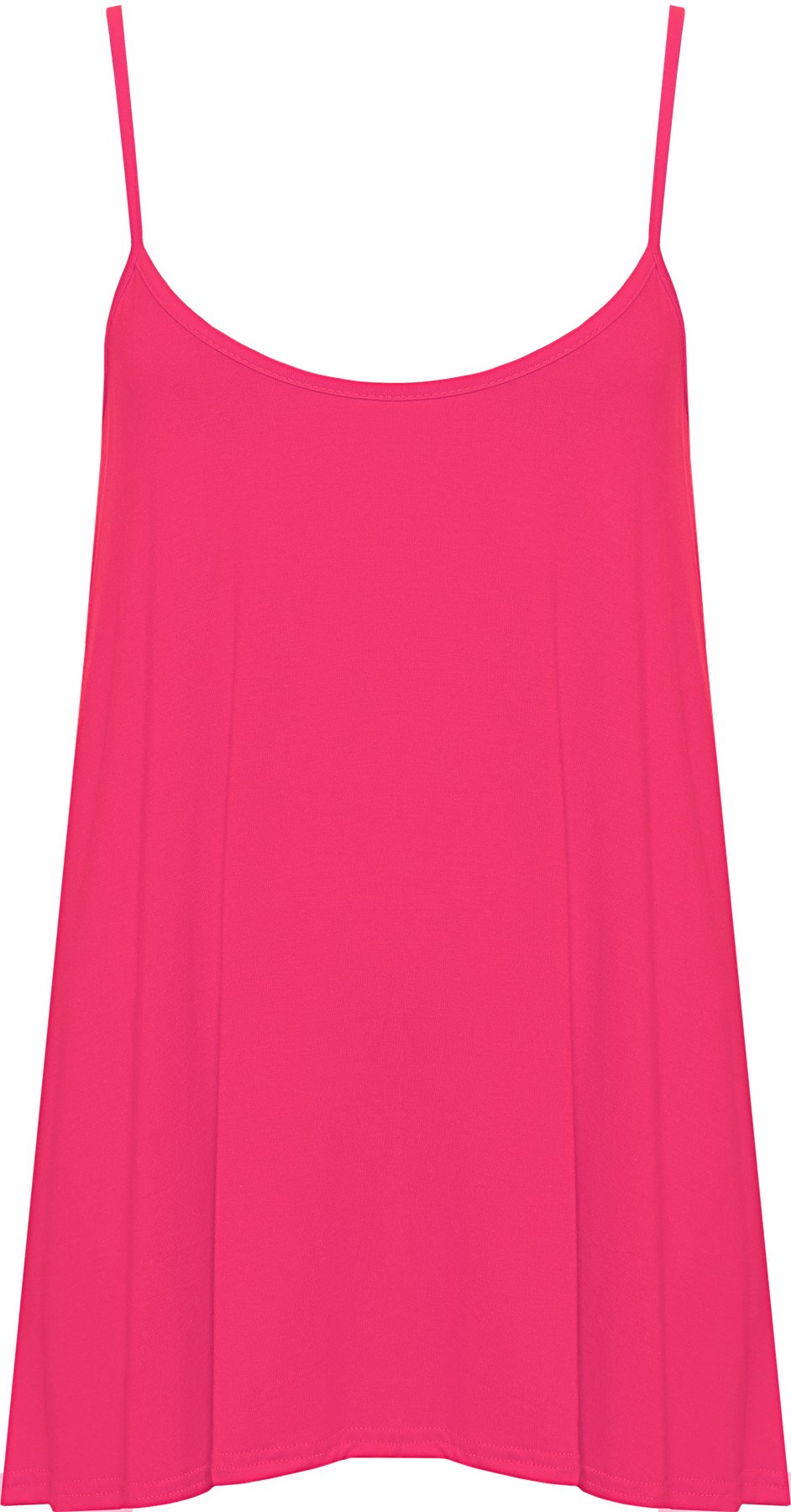 Wearall Women's Cerise Plus Size Plain Strappy Sleeveless Swing Cami Vest Top - 20-22