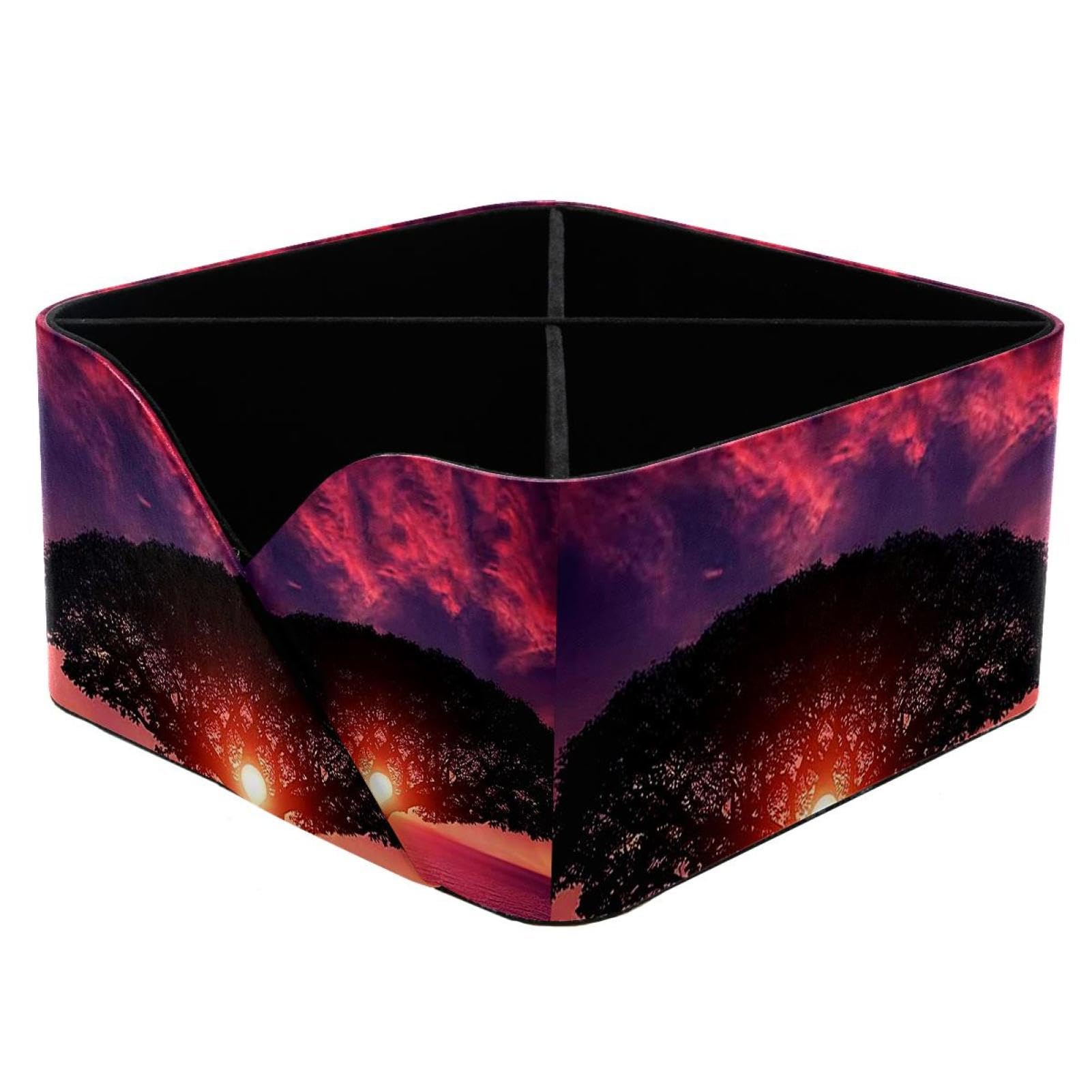 KengjuTesu Amazing Netherland Sundown Landscape Desktop Organizer Pen Holder, Rectangular Pencil Cup for Office, Study and Makeup Stations
