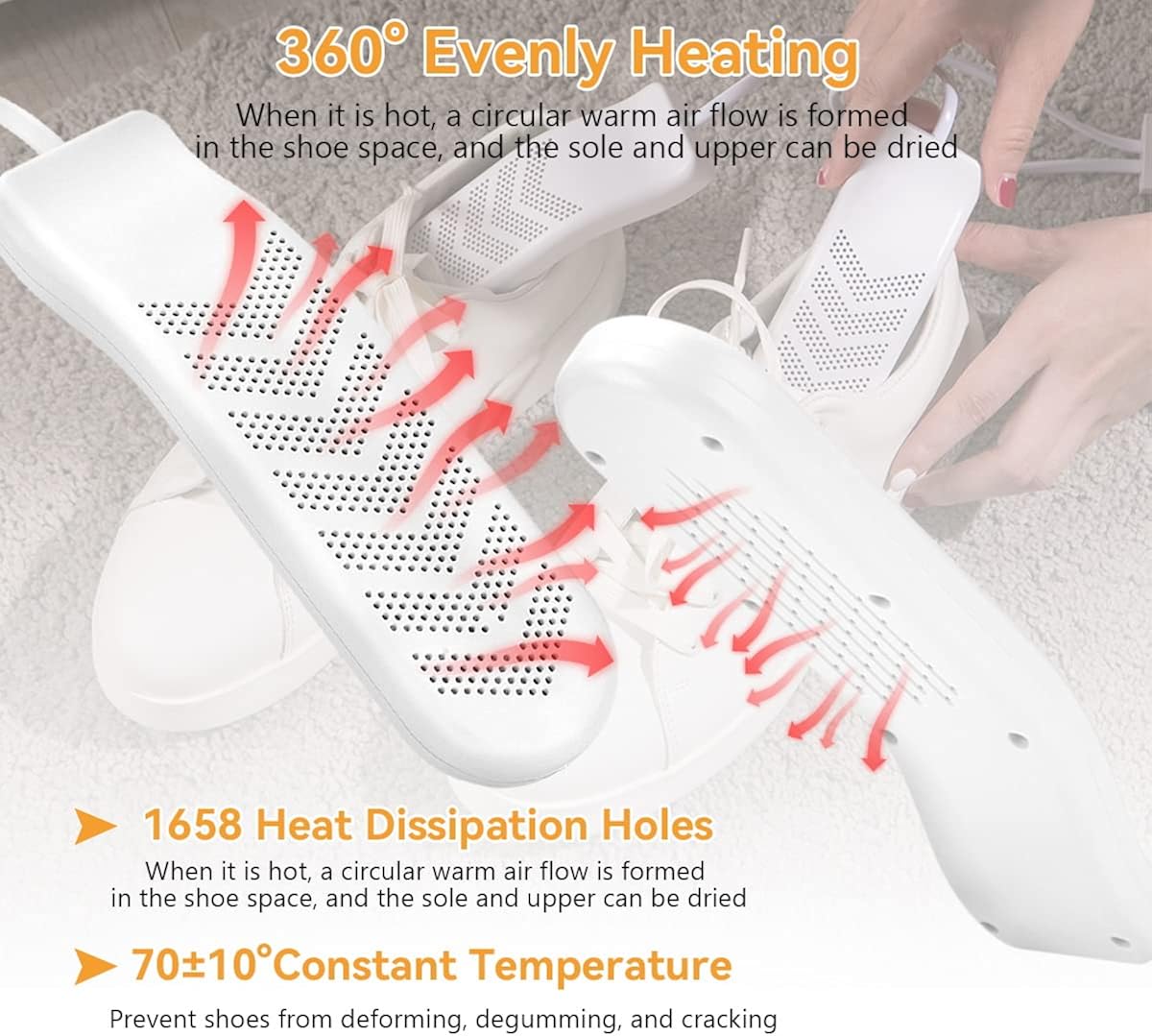 Augot Electric Shoe Dryer, Portable Ski Boot Dryer Deodorizer with 3/6