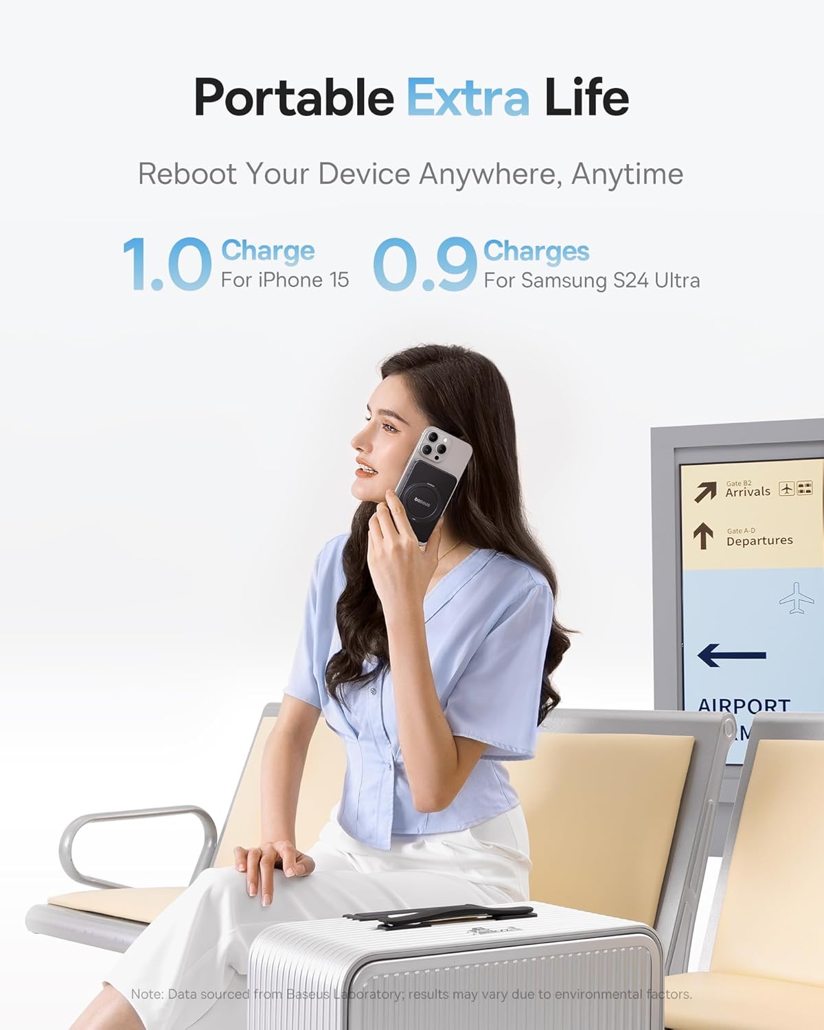 Baseus PicoGo Magnetic Power Bank, Qi2 Certified 15W Ultra-Fast Wireless Portable Charger with Stand, Ultra-Slim 5000mAh Battery Pack for iPhone 17 Pro Max 16/15/14/13/12