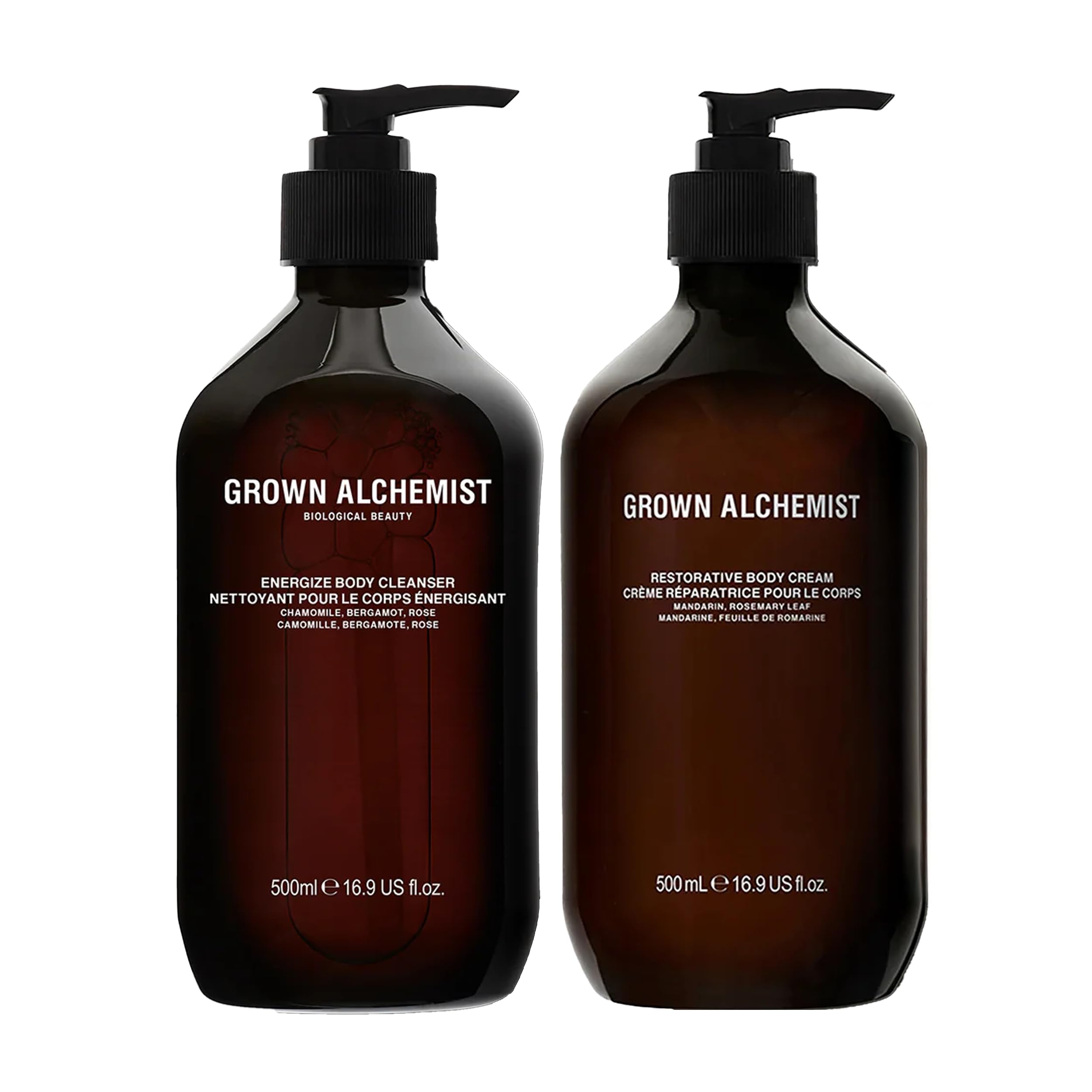 Grown Alchemist Body Essentials Duo: Energize Body Cleanser & Restorative Body Cream