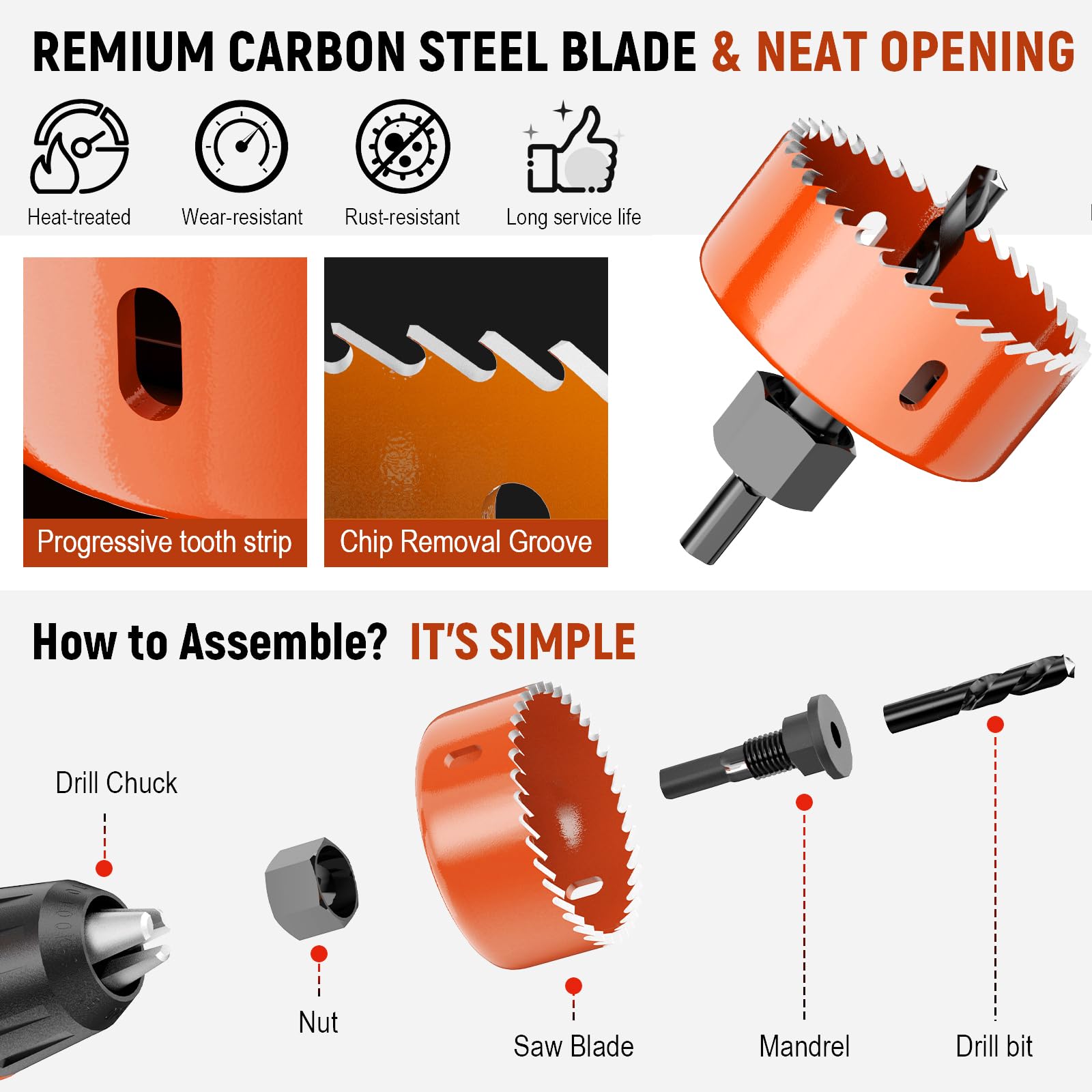 9-Piece Hole Saw Kit - Drill Bits & Mandrels -2 9-Piece Hole Saw Kit - Drill Bits & Mandrels -2
