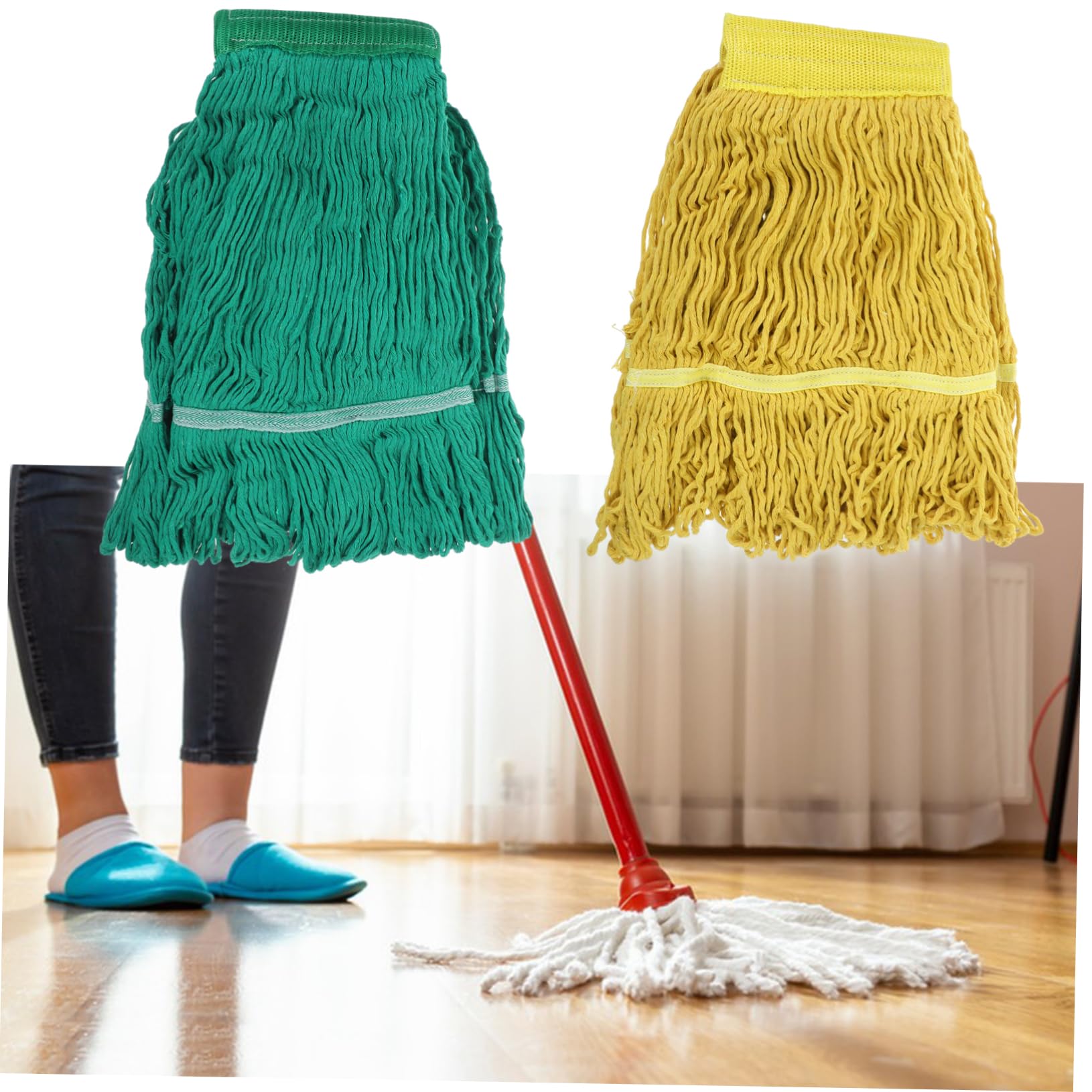 Recambio de Fregona de Algodón Lavable Secado Rápido 2 Piezas para Limpieza del Hogar Accesorios para Mopas de Limpieza